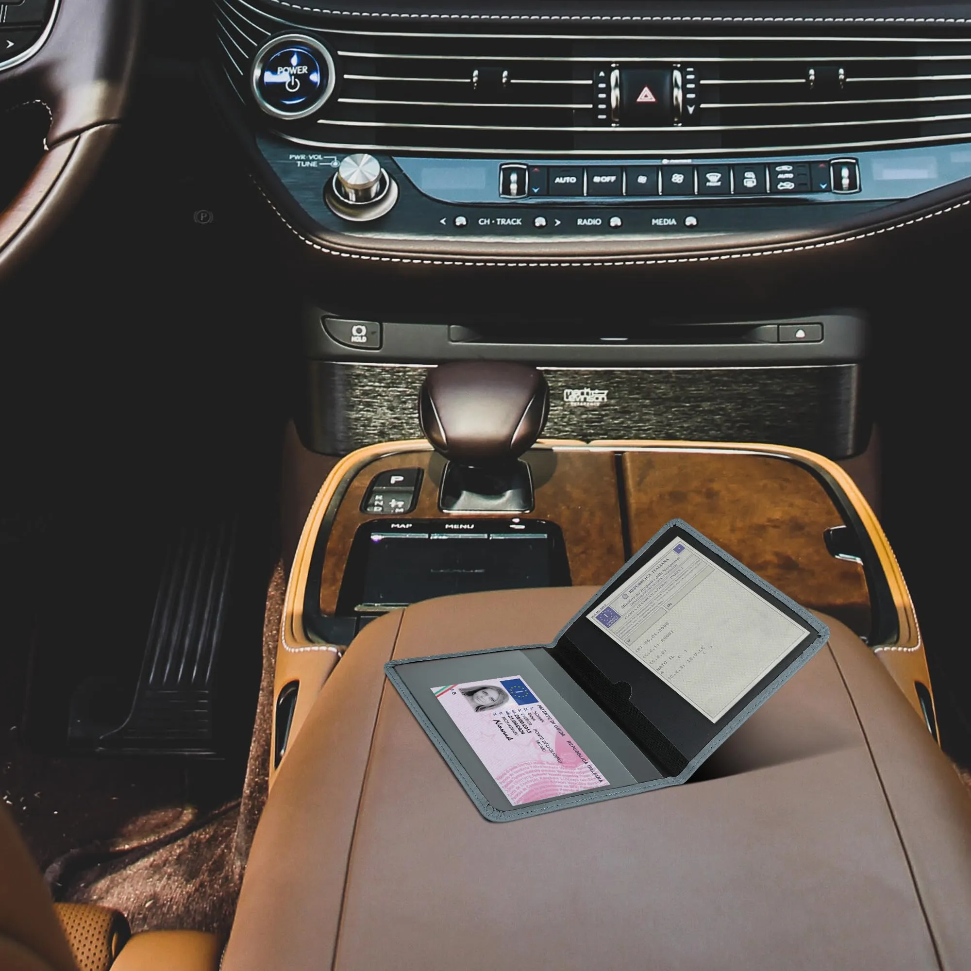 kwmobile Custodia in Pelle Nabuk per Libretto di Circolazione e Patente, Grigio - immagine 5
