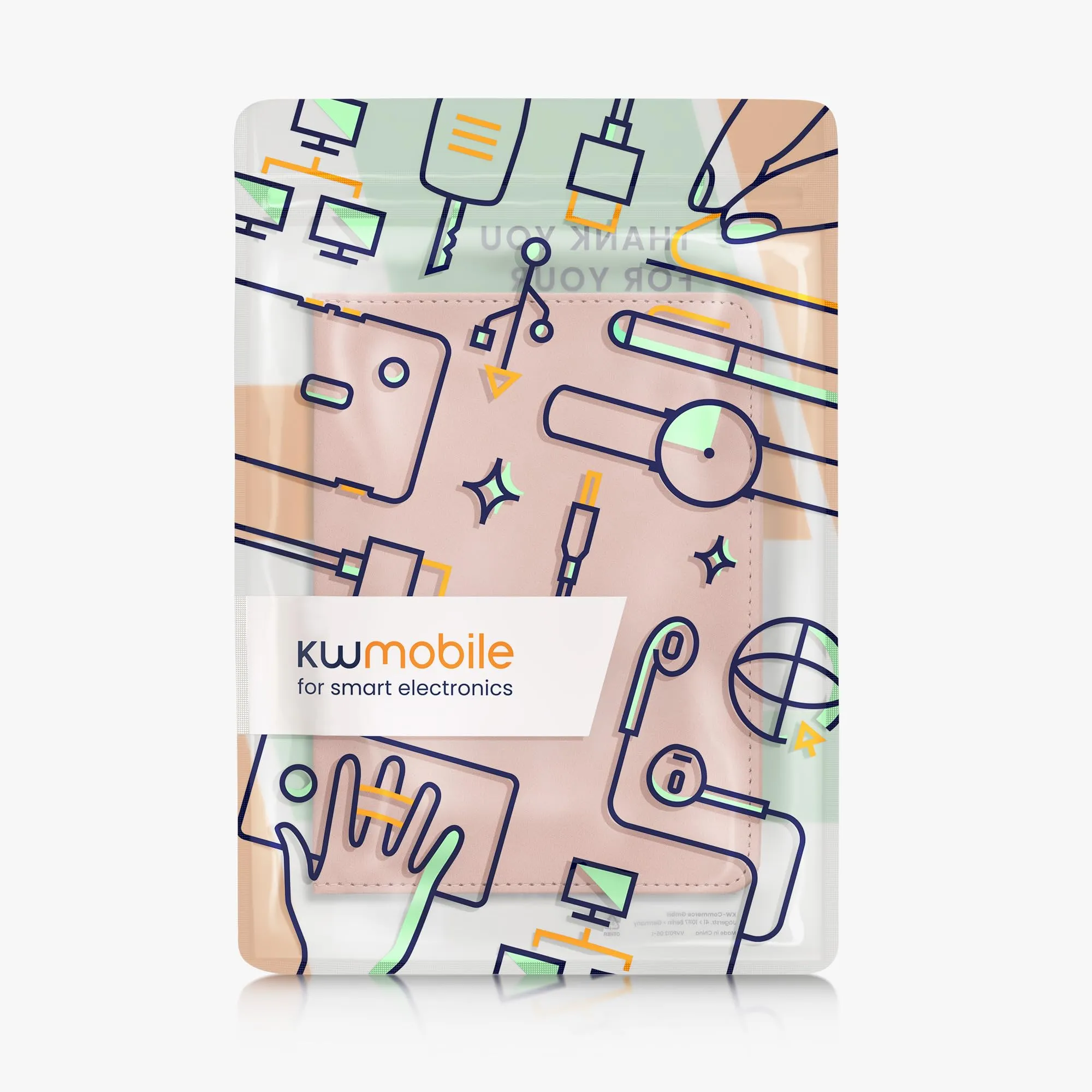 kwmobile Custodia in Pelle Nabuk per Libretto di Circolazione e Patente, Coconut Swirl - immagine 6