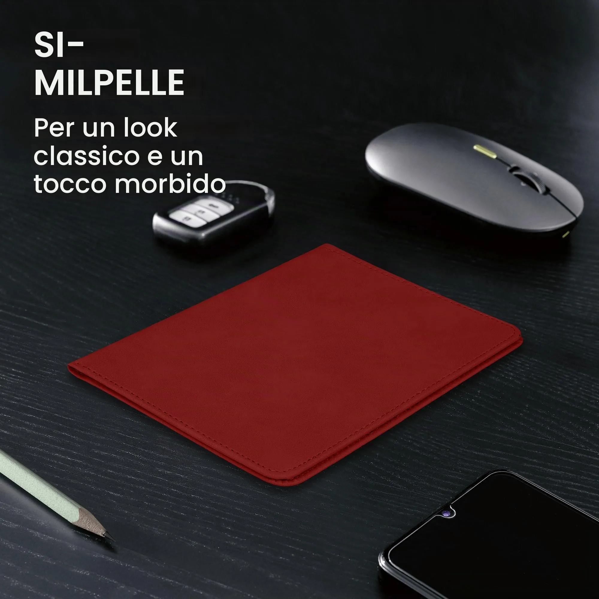 kwmobile Custodia in Pelle Nabuk per Libretto di Circolazione e Patente, Viola Bordeaux - immagine 3