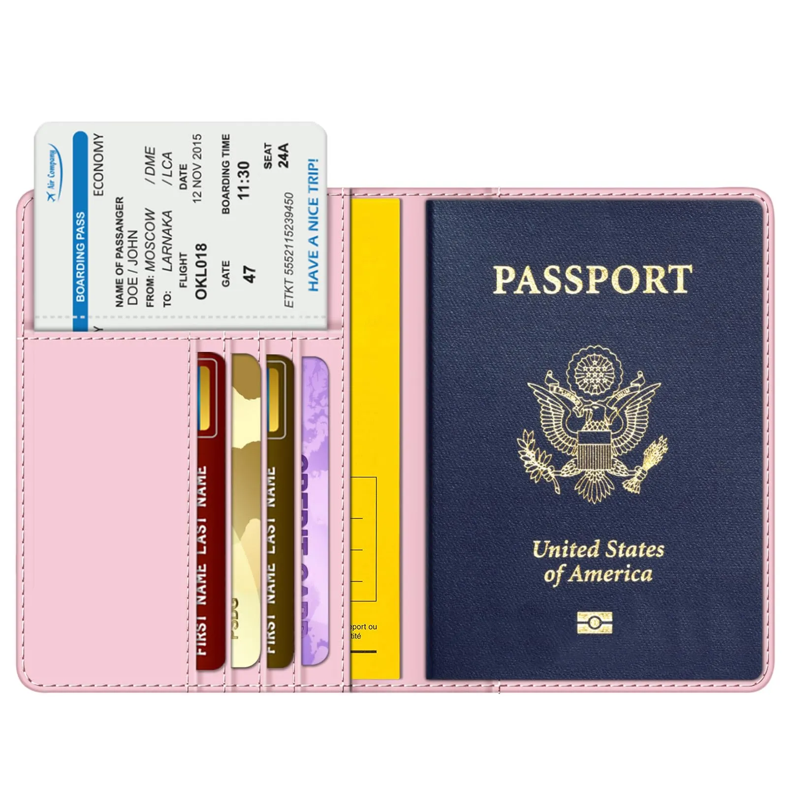 FINTIE Porta Passaporto con Protezione RFID, Z-rosa Fiocco - immagine 2