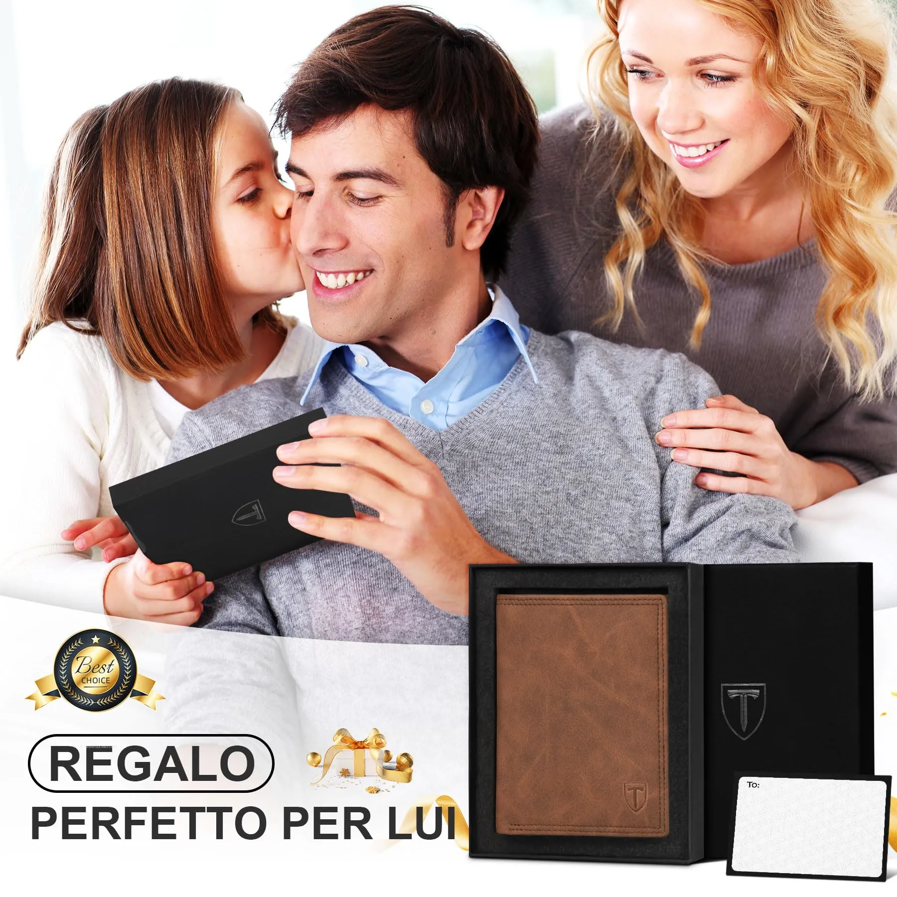 TEEHON Portafogli Uomo in Pelle RFID Slim, 12 Porta Carte, ID e Foto Window, Tasca Portamonete - Marrone - immagine 7