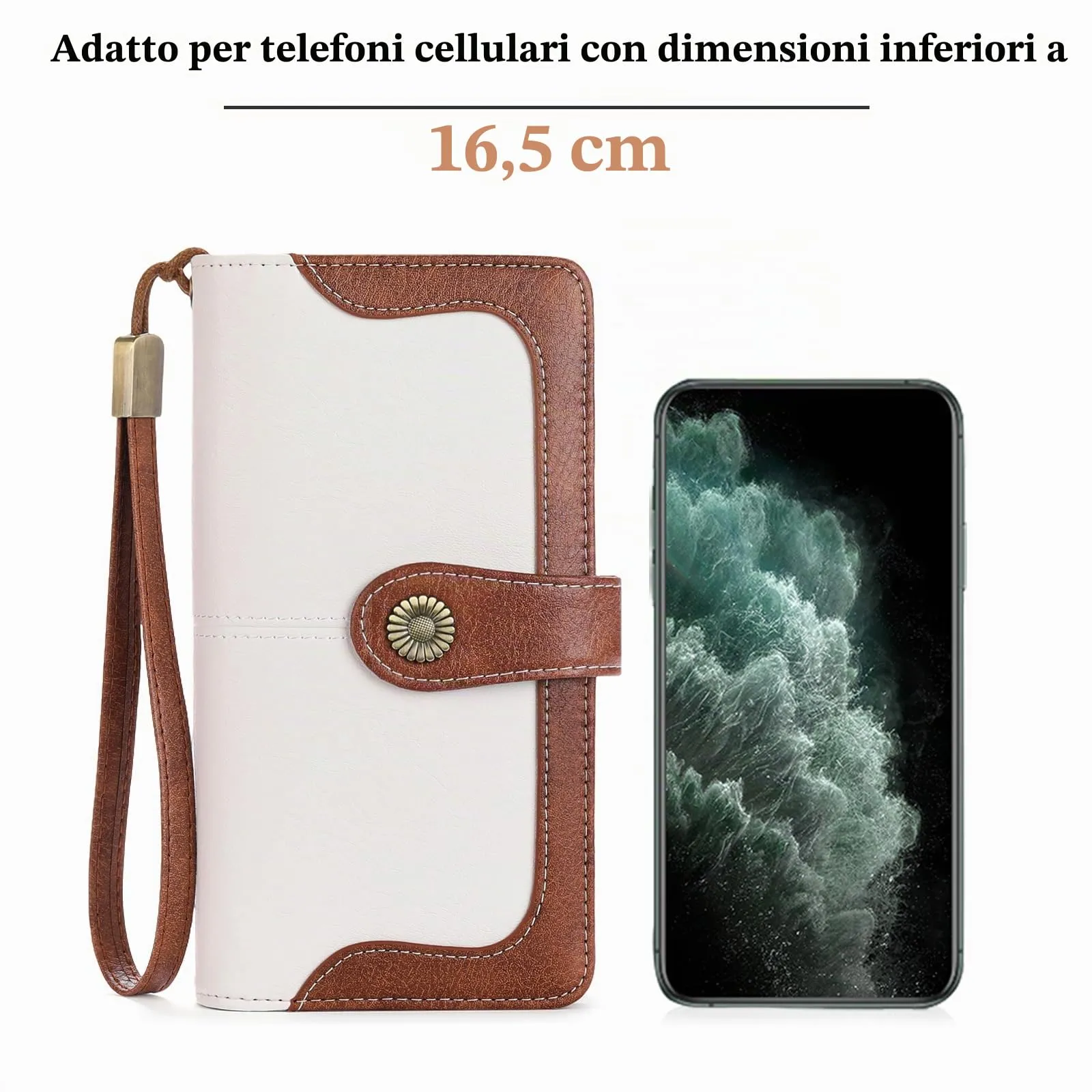 SENDEFN Portafoglio Donna in Pelle con Blocco RFID e Cerniera, 24 Slot per Carte - immagine 3