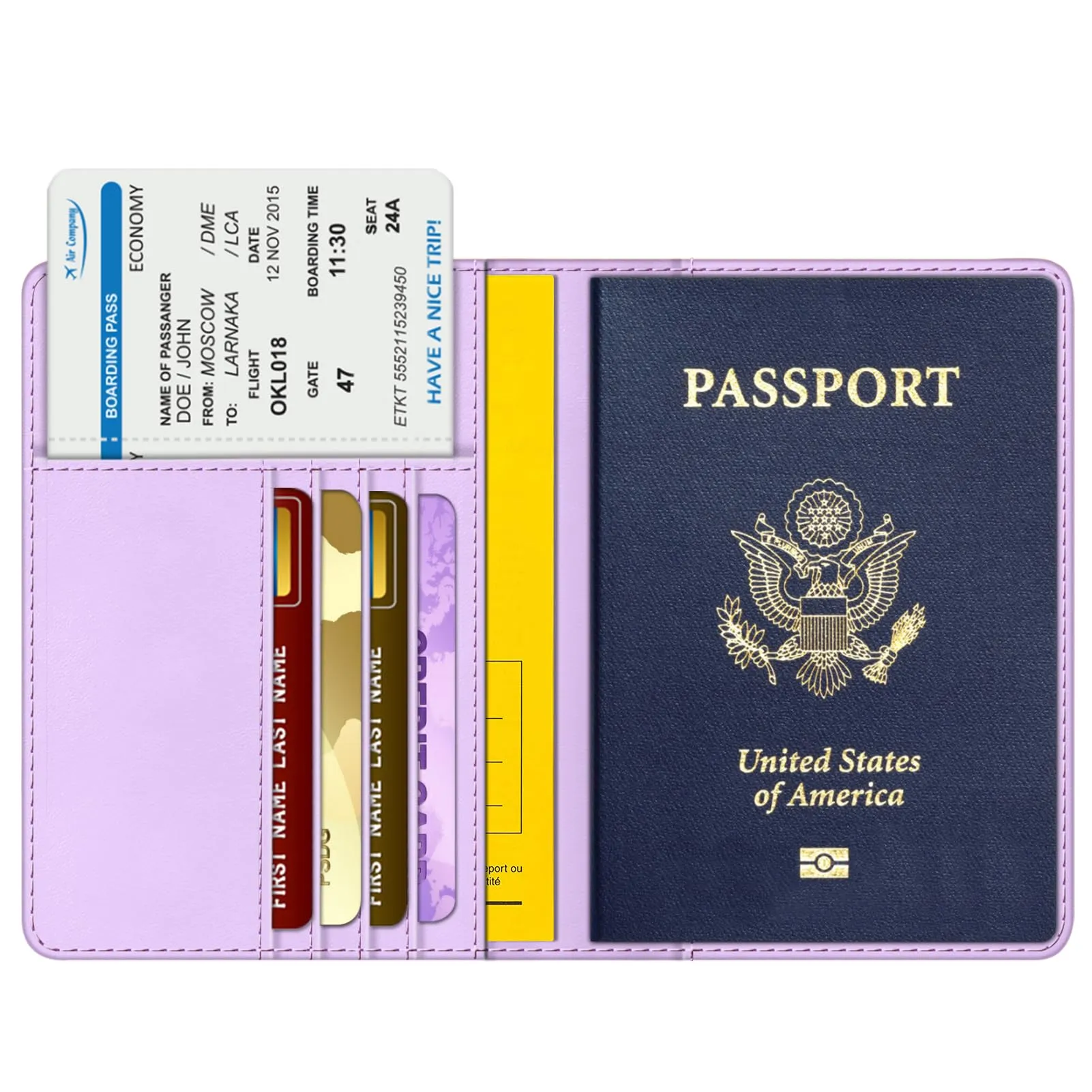 FINTIE Porta Passaporto con Protezione RFID in Pelle Sintetica, Viola Contorta - immagine 2