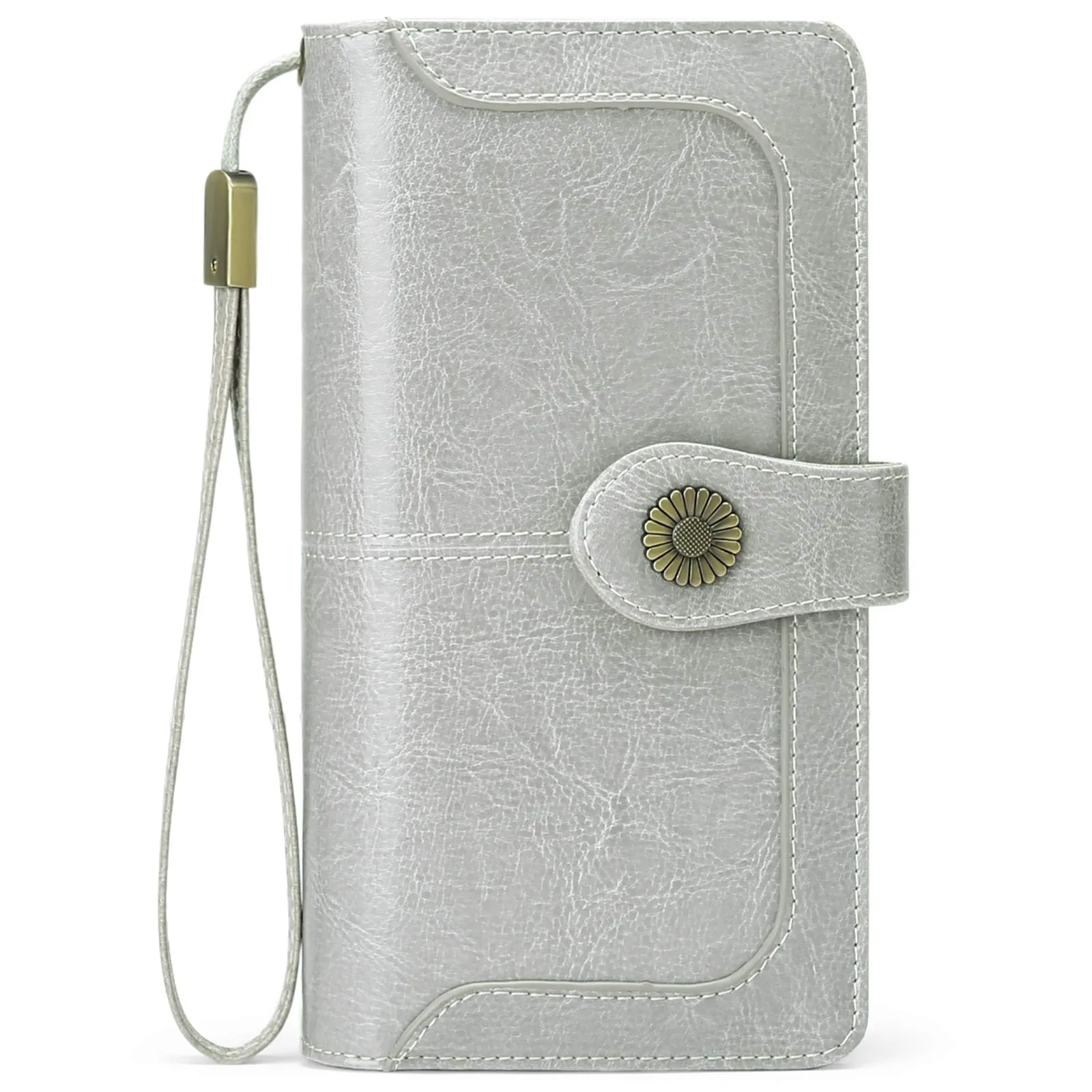 SENDEFN Portafoglio Donna in Vera Pelle con Blocco RFID, Cerniera e 24 Slot per Carte - immagine 2