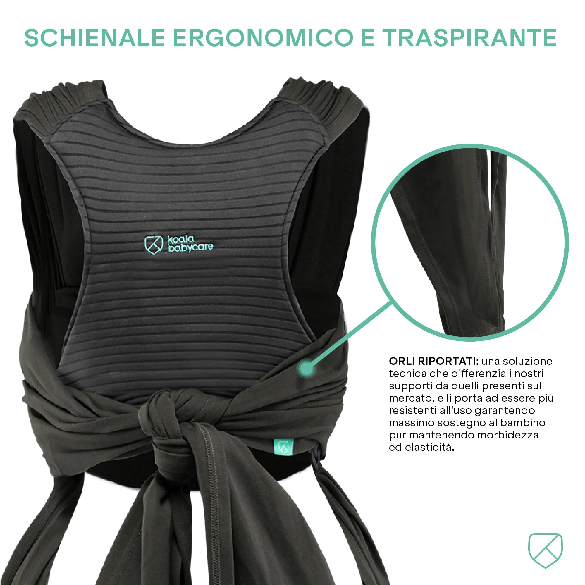 Koala Babycare Cuddle Band 2.0 Fascia neonato in cotone organico fino a 15 kg - immagine 2
