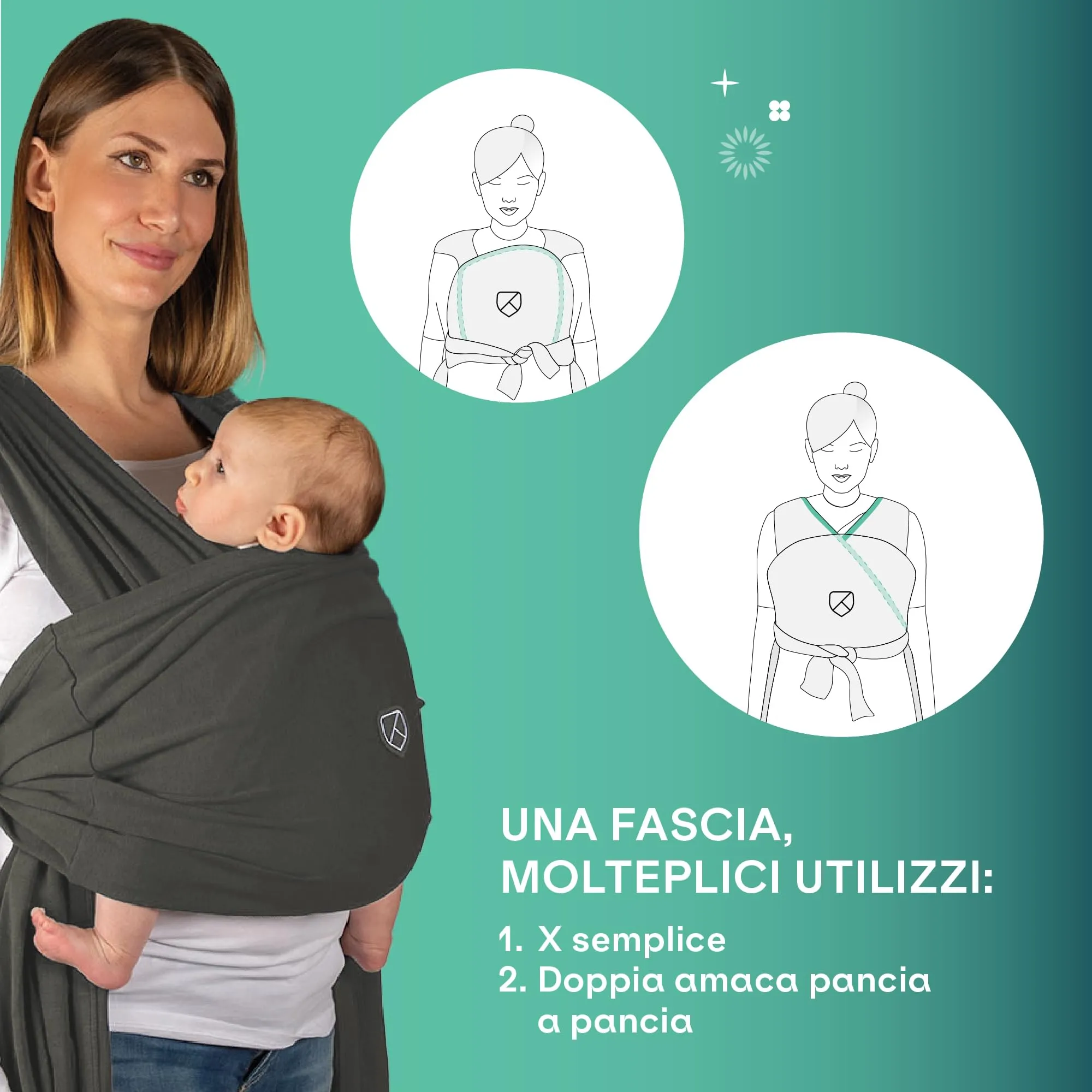 Koala Babycare Cuddle Band 2.0 Fascia neonato in cotone organico fino a 15 kg - immagine 4