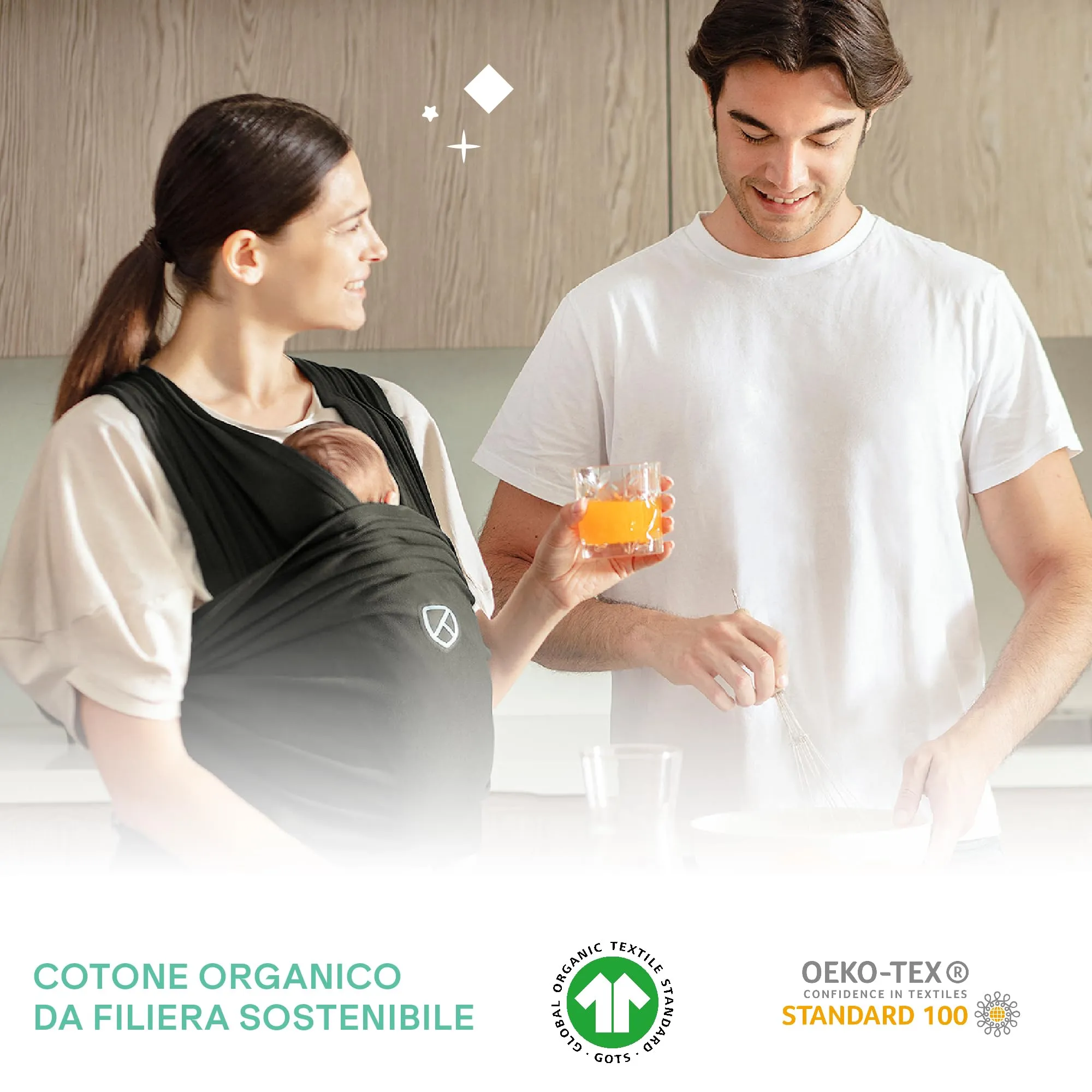 Koala Babycare Cuddle Band 2.0 Fascia neonato in cotone organico fino a 15 kg - immagine 6