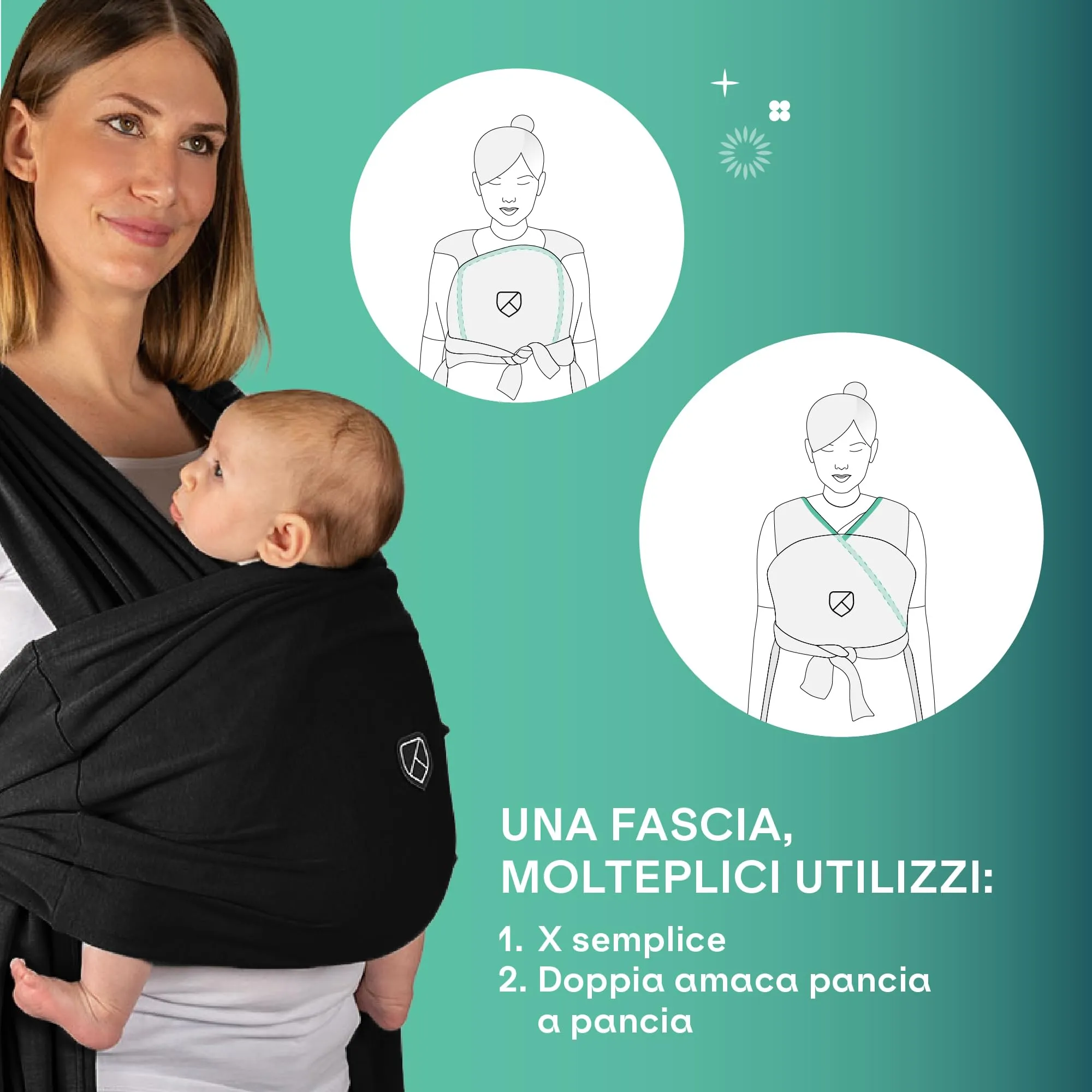 Koala Babycare Cuddle Band 2.0 Fascia neonato in cotone organico fino a 15 kg - immagine 4