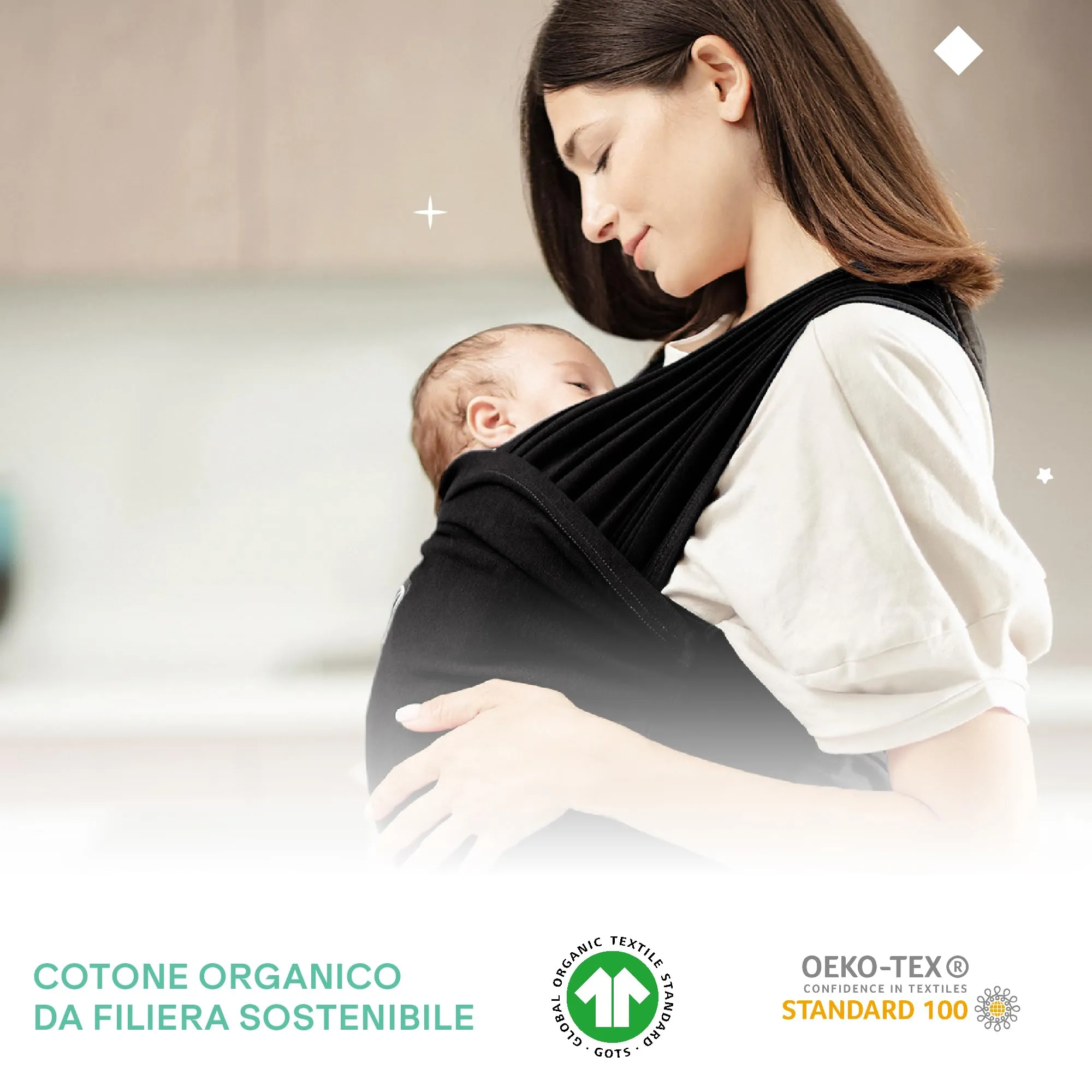 Koala Babycare Cuddle Band 2.0 Fascia neonato in cotone organico fino a 15 kg - immagine 6