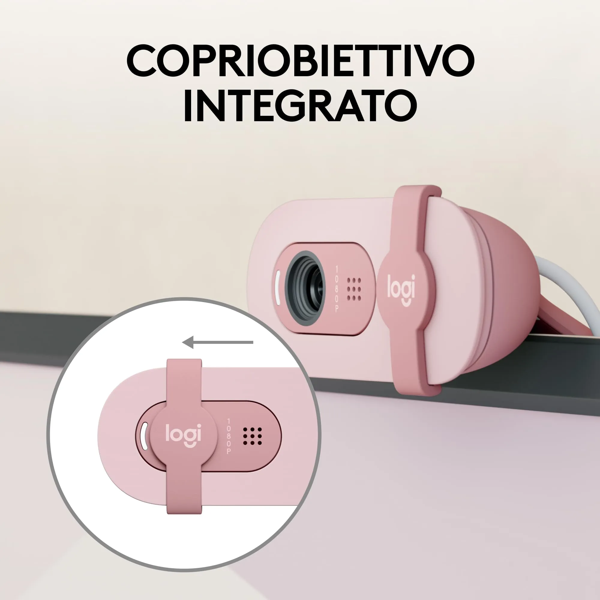 Logitech Brio 100 Full HD Webcam - Rosa - immagine 4