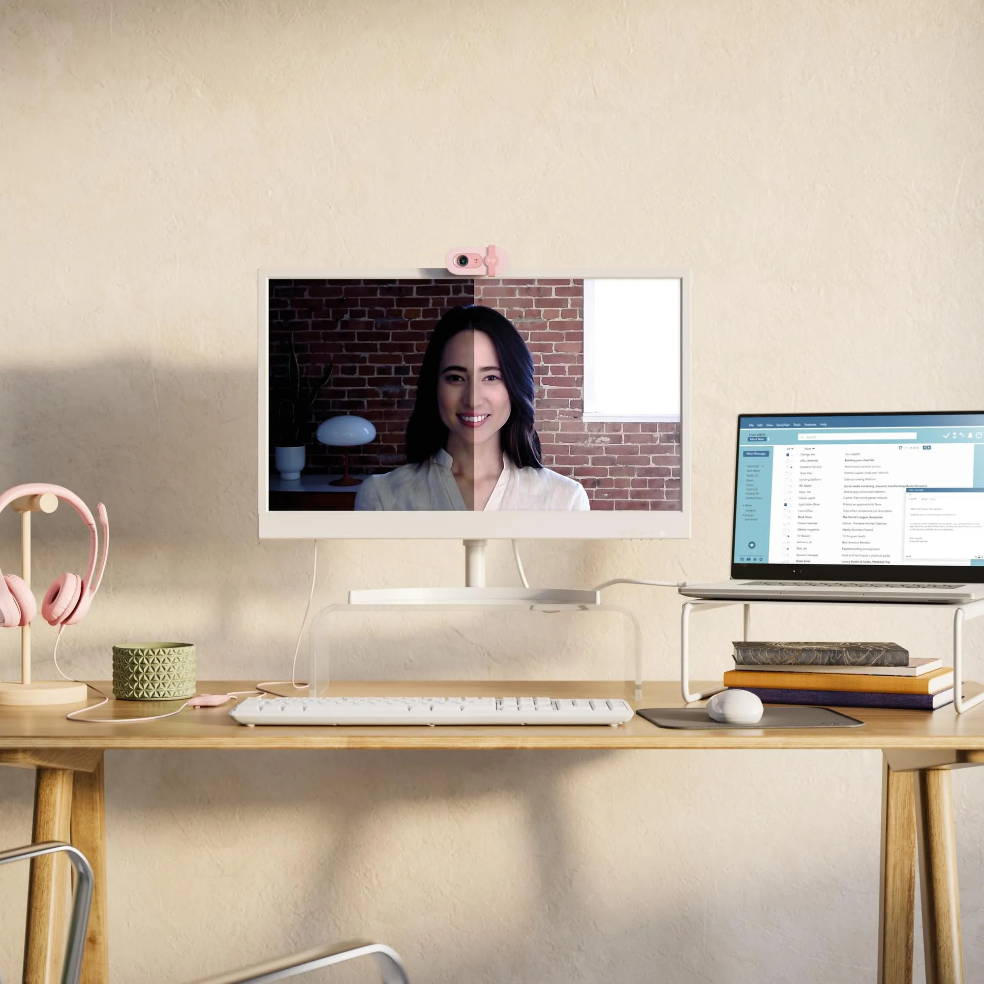 Logitech Brio 100 Full HD Webcam - Rosa - immagine 5
