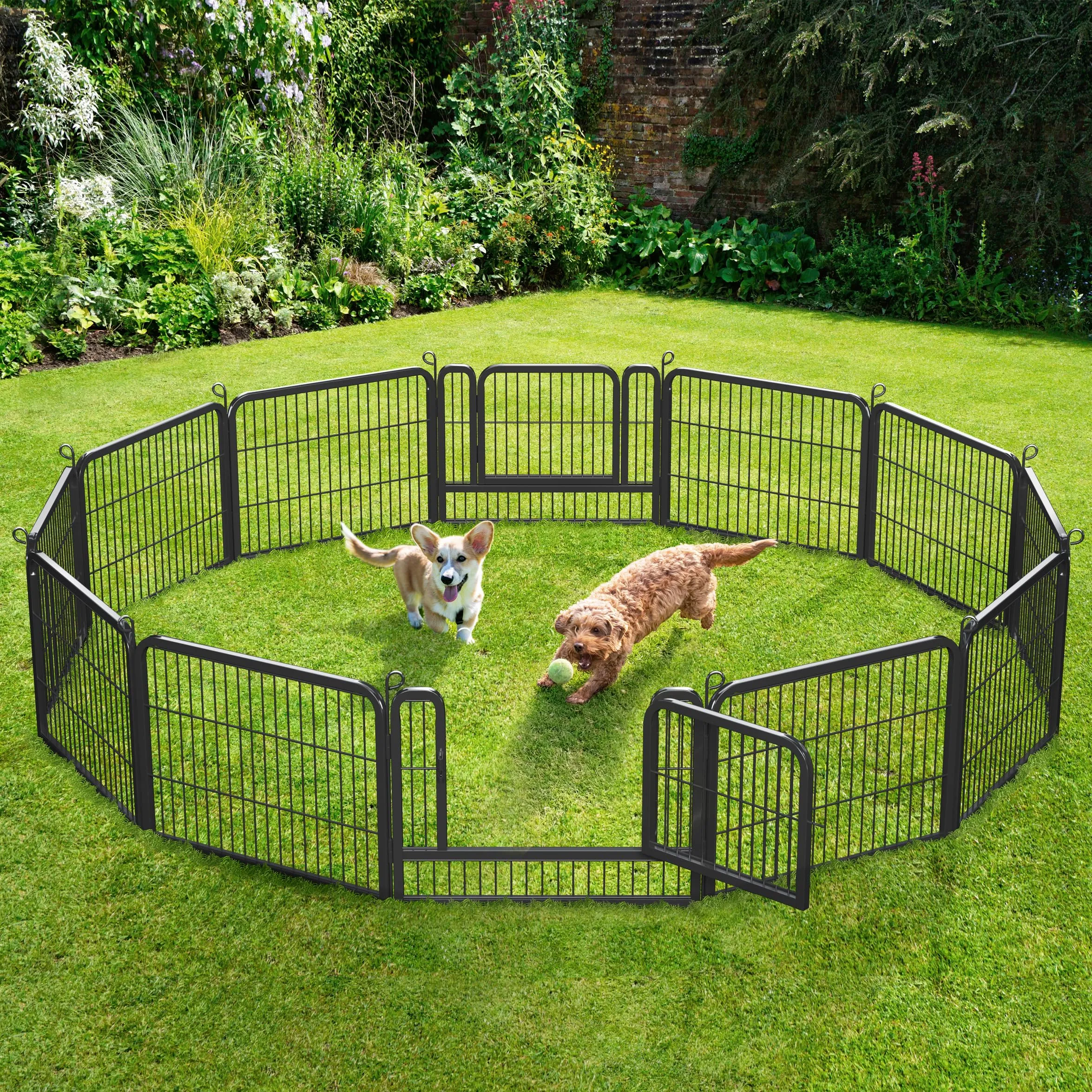 Yaheetech Recinto per Cani da Interno, 12 pz, 80 x 60 cm, Nero - immagine 8