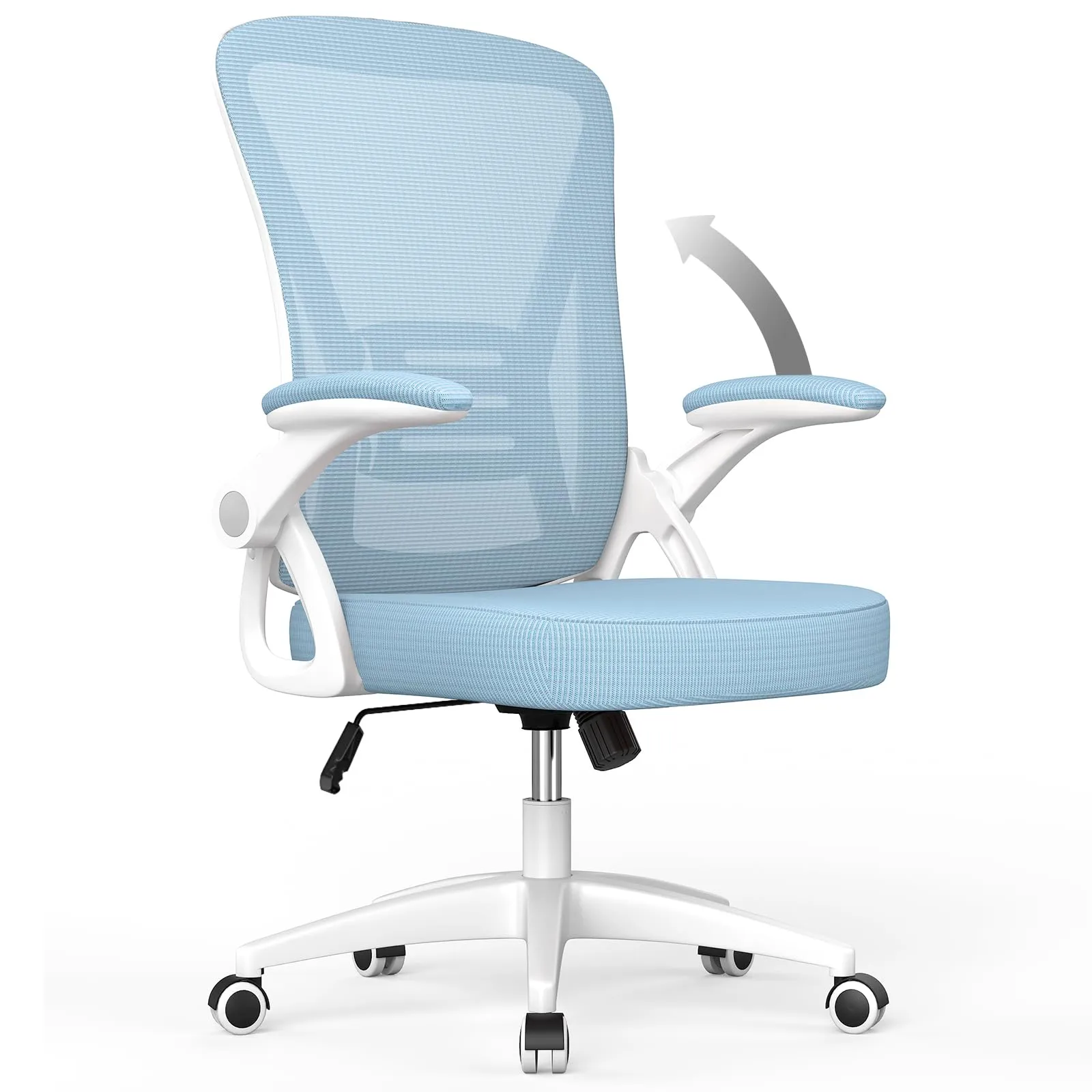Rattantree Sedia da Ufficio con Supporto Lombare e Braccioli Regolabili, Blu - immagine 1