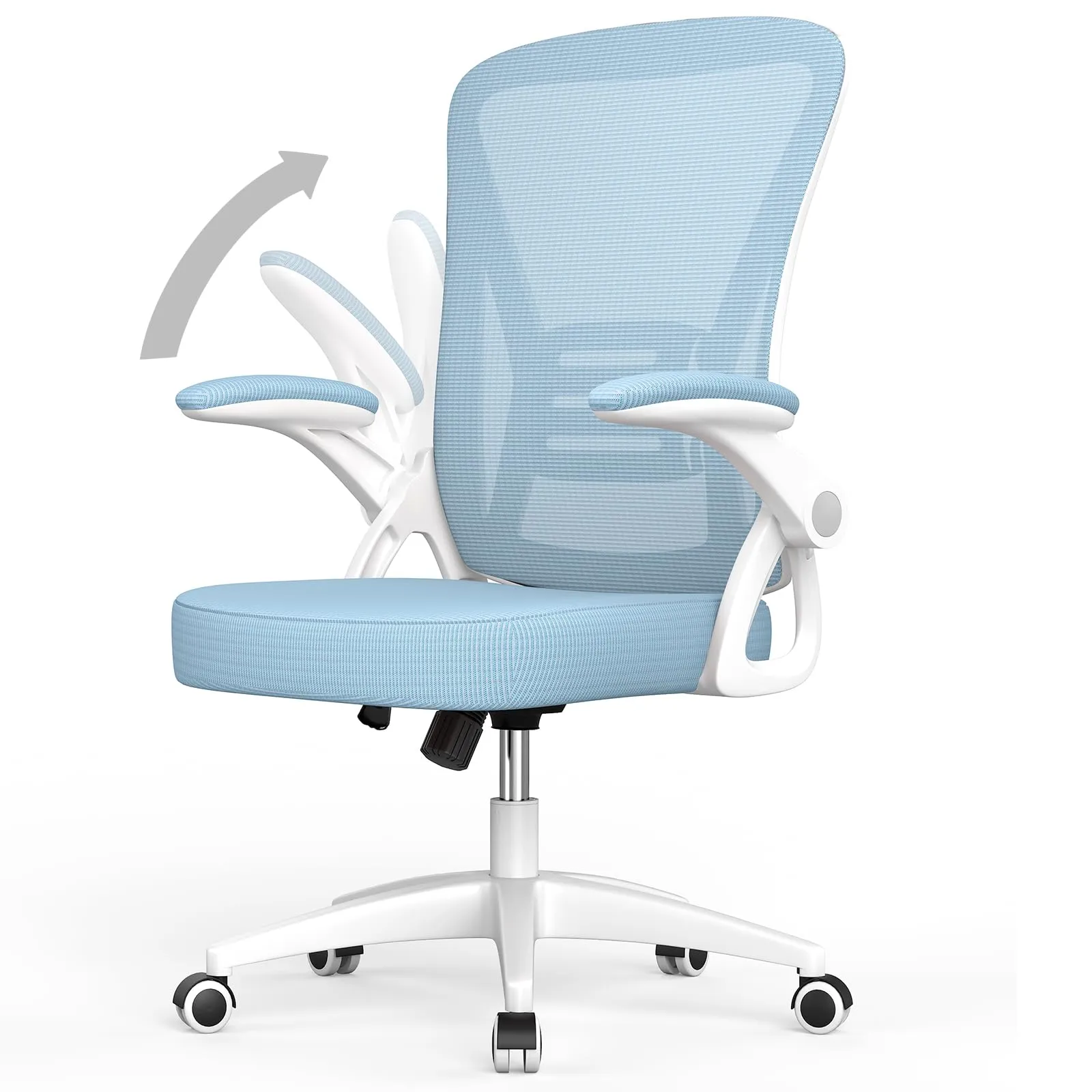 Rattantree Sedia da Ufficio con Supporto Lombare e Braccioli Regolabili, Blu - immagine 8