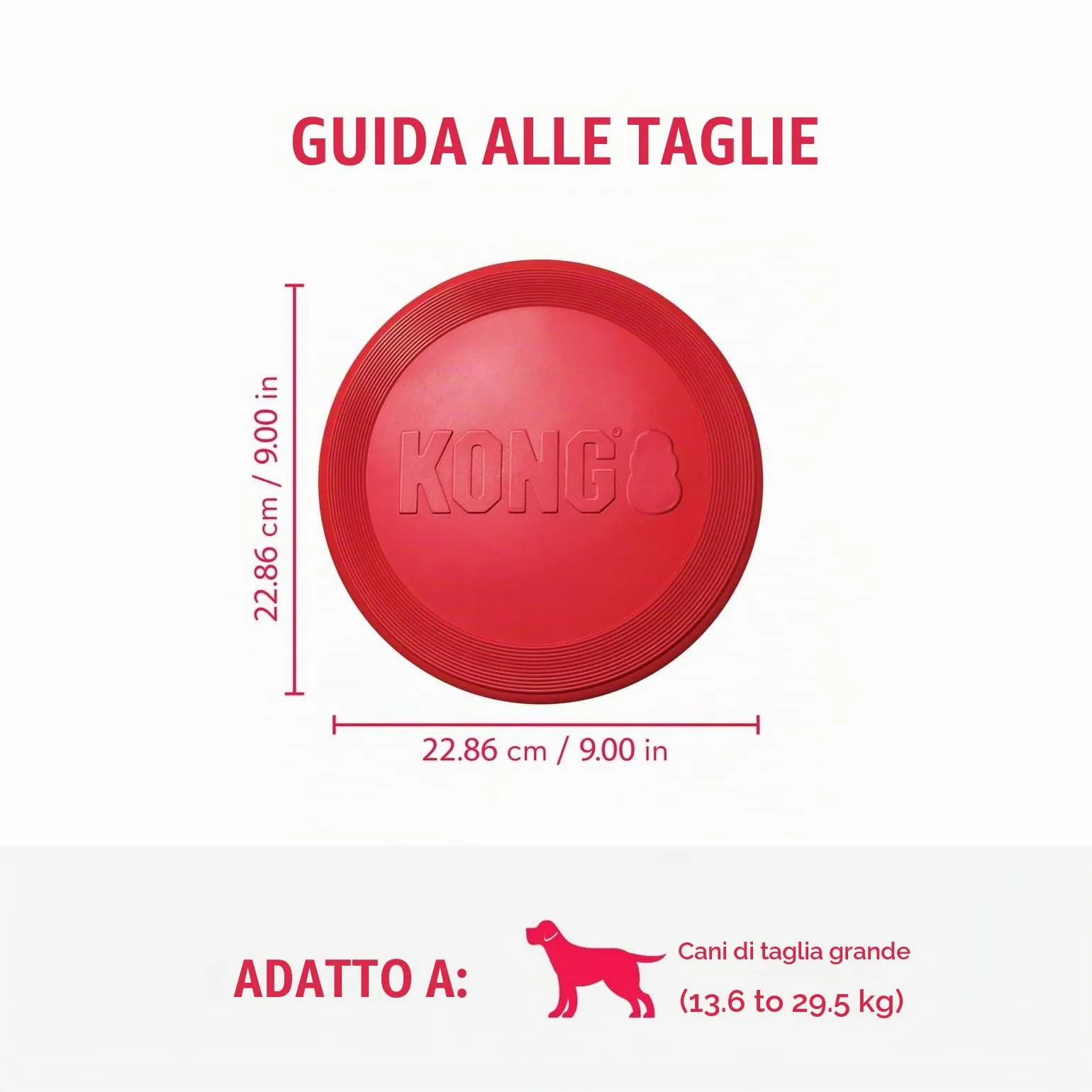 KONG Flyer Disco Volante in Gomma Naturale per Cani, Taglia Media/Grande - immagine 5