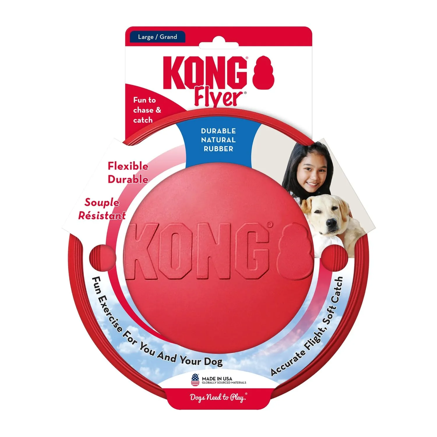 KONG Flyer Disco Volante in Gomma Naturale per Cani, Taglia Media/Grande - immagine 10