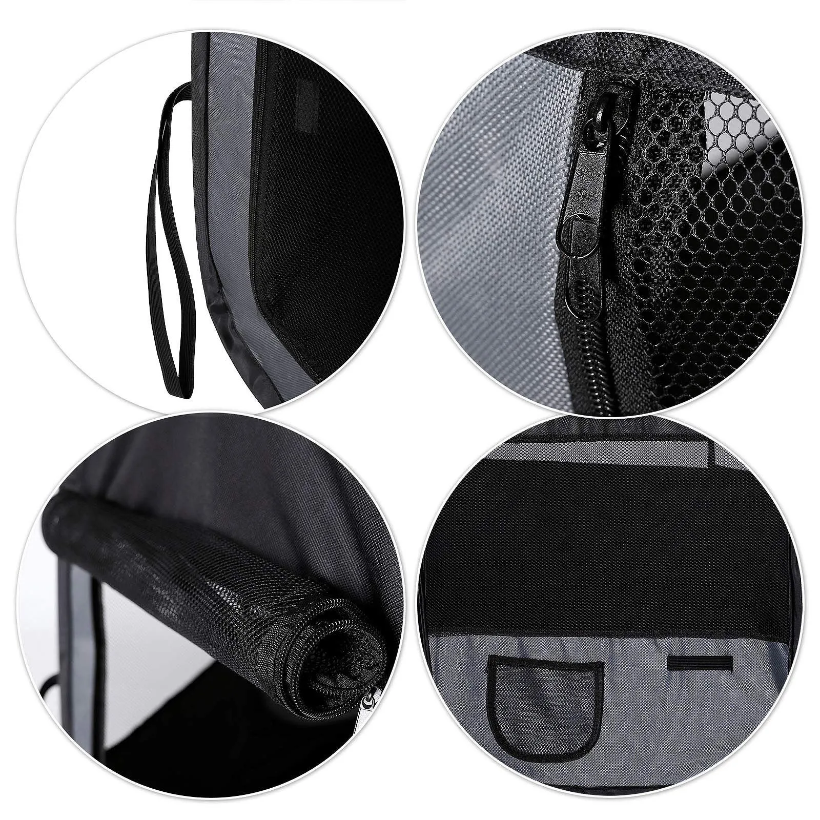 lionto Recinto per cuccioli pieghevole, Ø 110 cm, Altezza 64 cm, Nero/Grigio - immagine 5