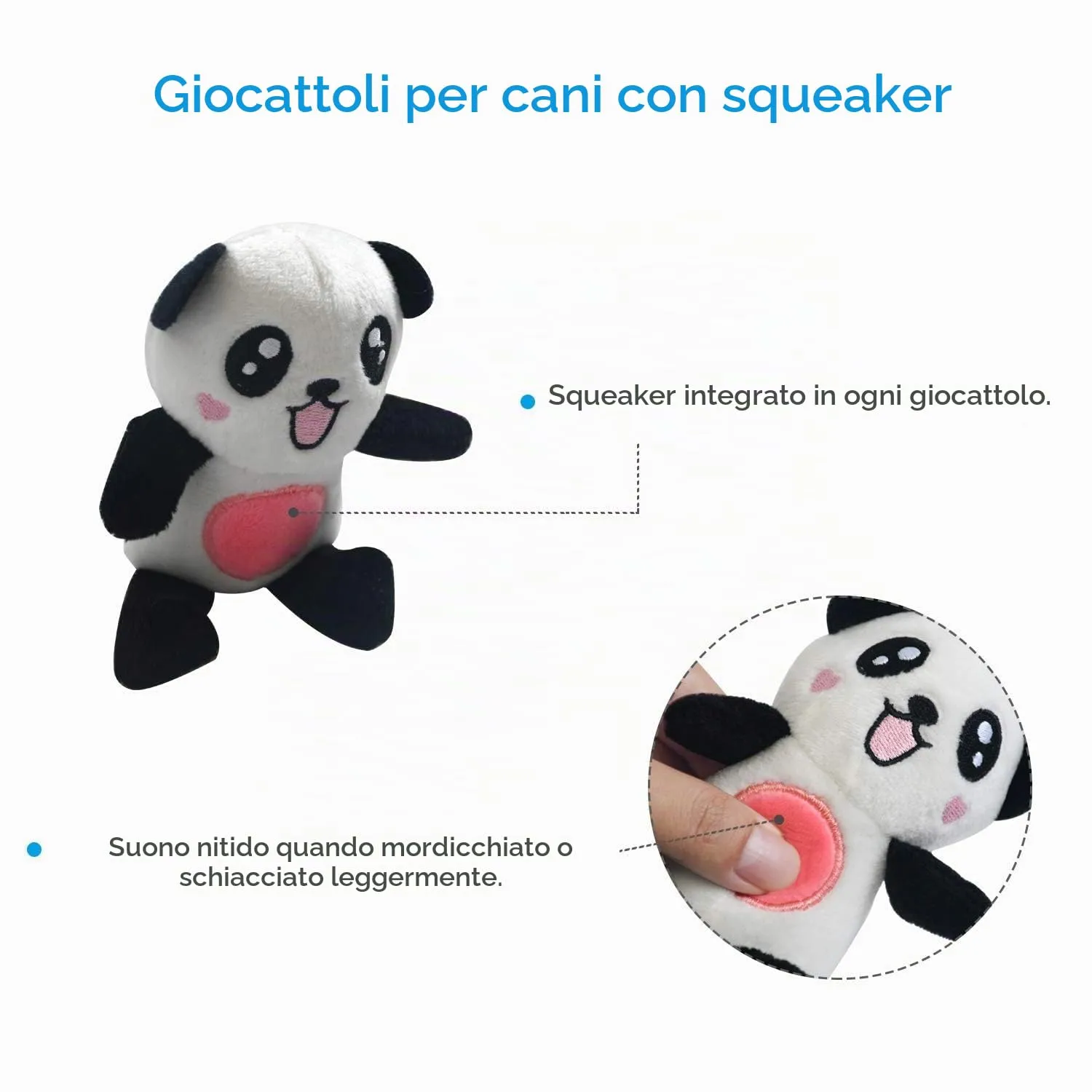 LEGEND SANDY Set di 12 giocattoli in peluche con sonaglio per cani di piccola e media taglia - immagine 3
