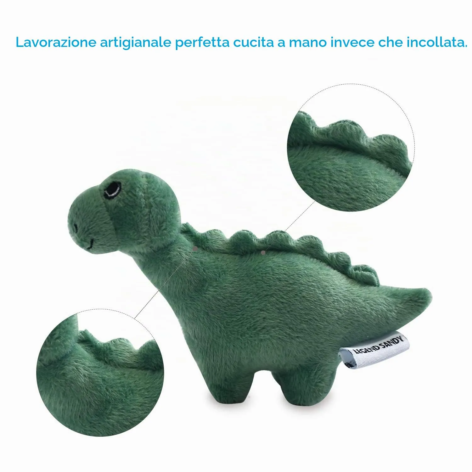 LEGEND SANDY Set di 12 giocattoli in peluche con sonaglio per cani di piccola e media taglia - immagine 4