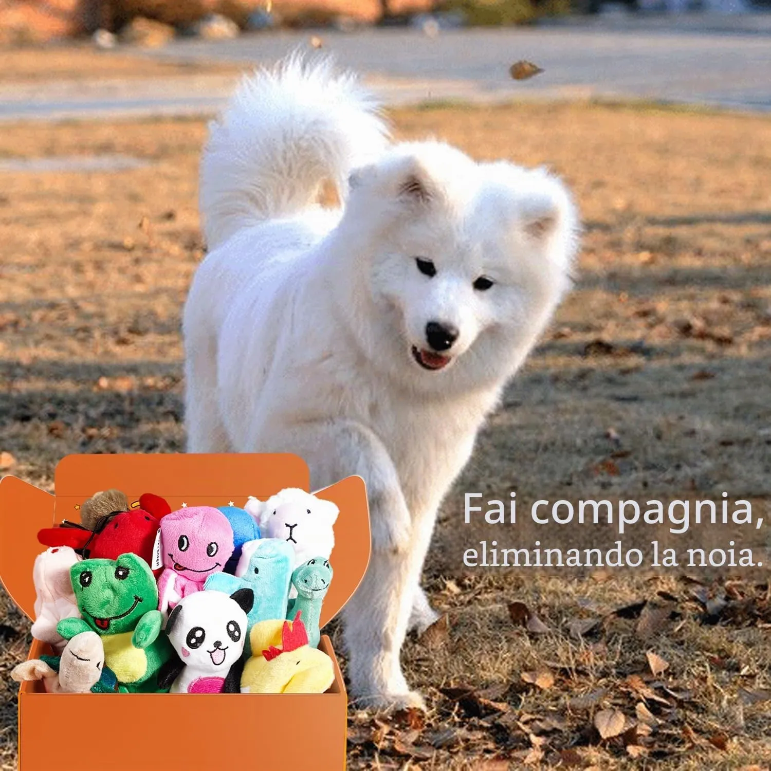 LEGEND SANDY Set di 12 giocattoli in peluche con sonaglio per cani di piccola e media taglia - immagine 6