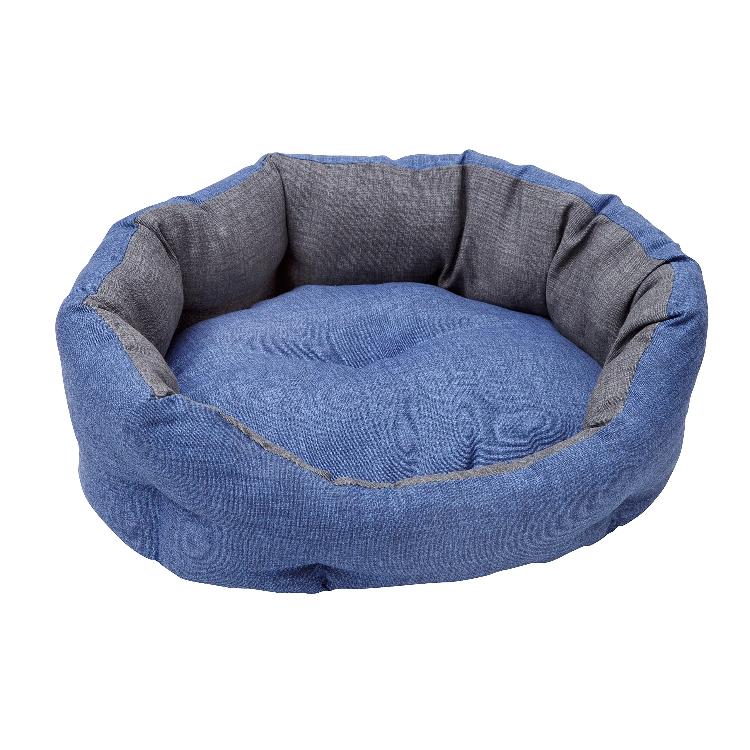 Baroni Home Cuccia per Cane e Gatto in tessuto Grigio e Blu, Taglia M 45x55 cm, Lavabile - immagine 1