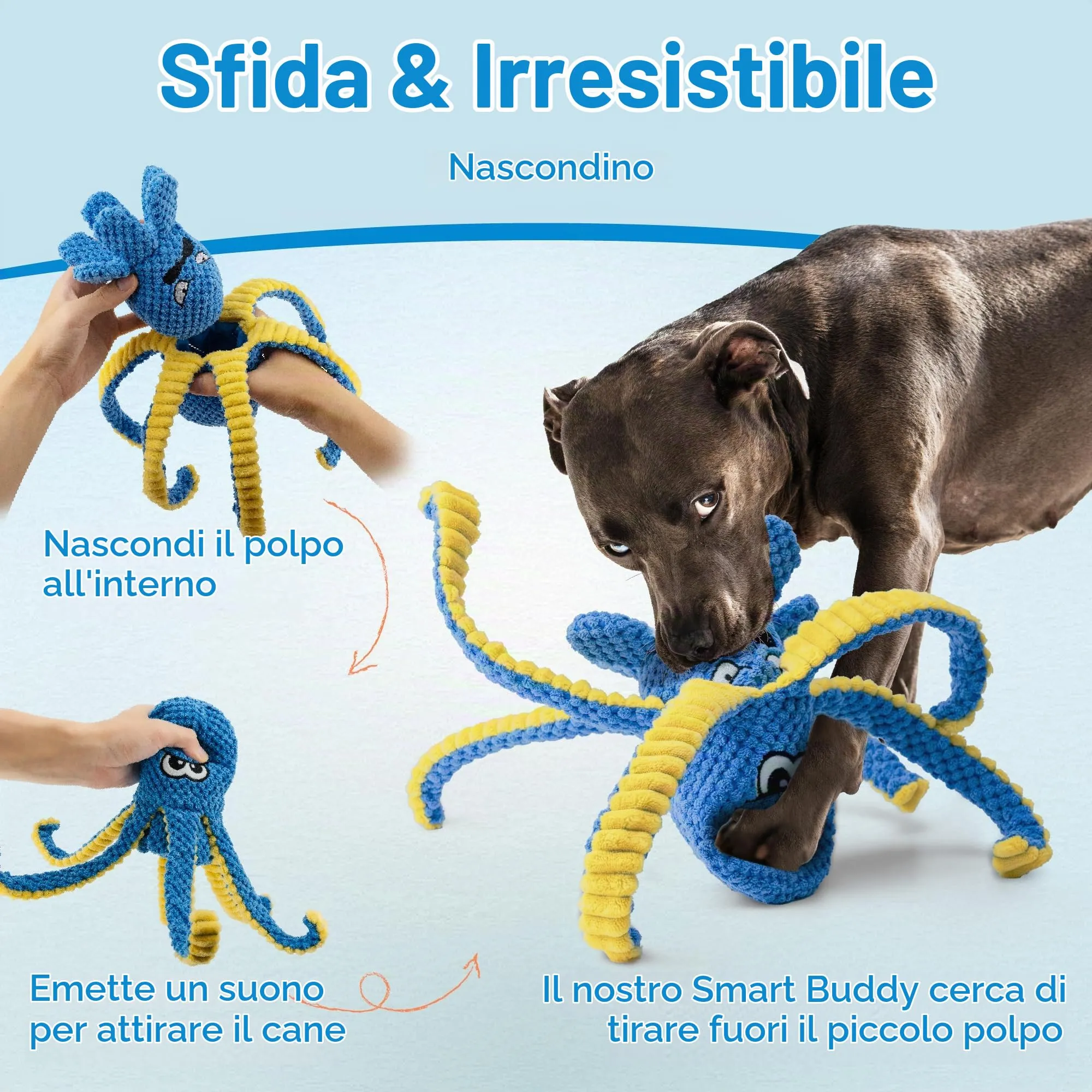 LEGEND SANDY Giocattoli Interattivi per Cani, Set da 4 Pezzi Puzzle Hide and Seek con Polpi in Peluche e Squeaker - immagine 2