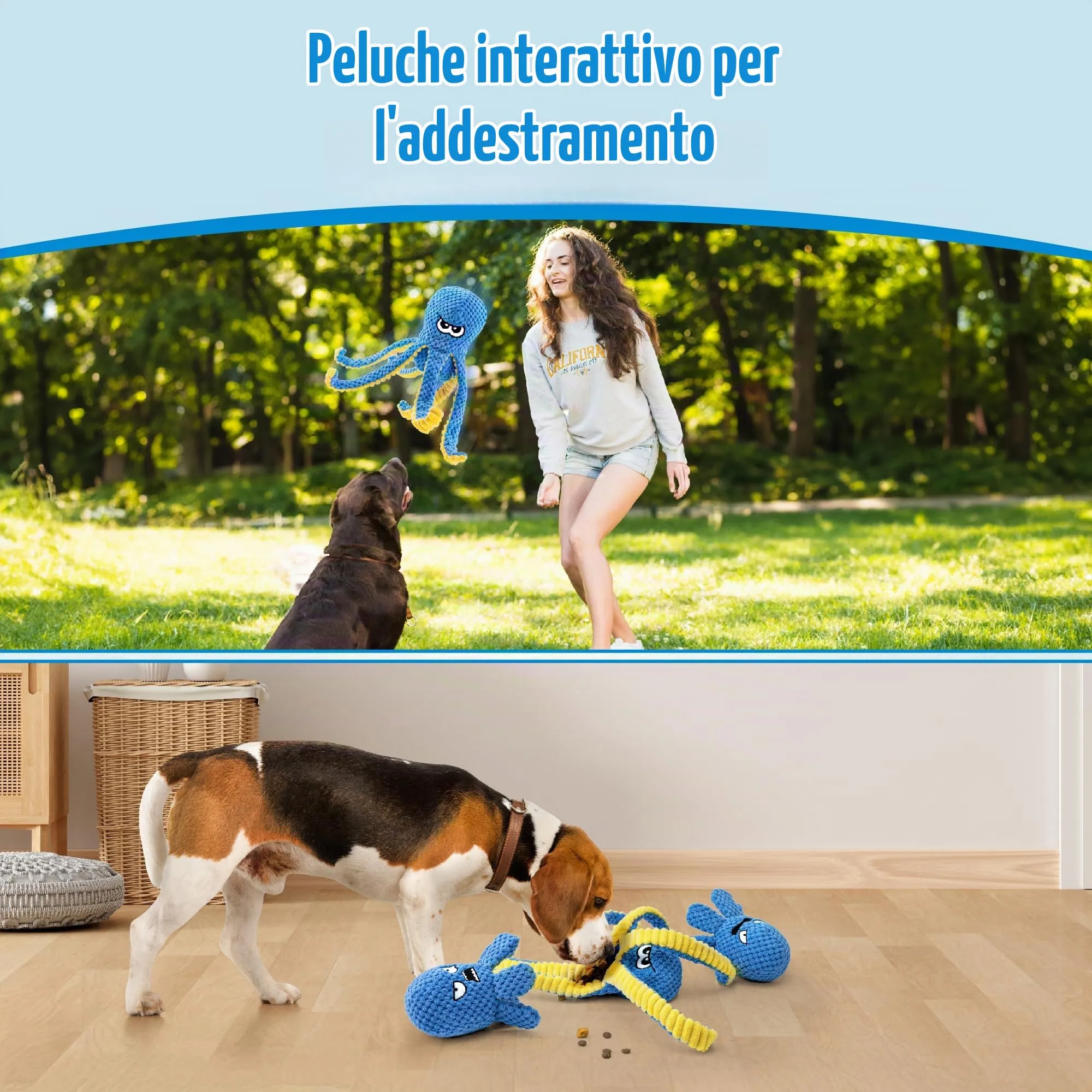 LEGEND SANDY Giocattoli Interattivi per Cani, Set da 4 Pezzi Puzzle Hide and Seek con Polpi in Peluche e Squeaker - immagine 4