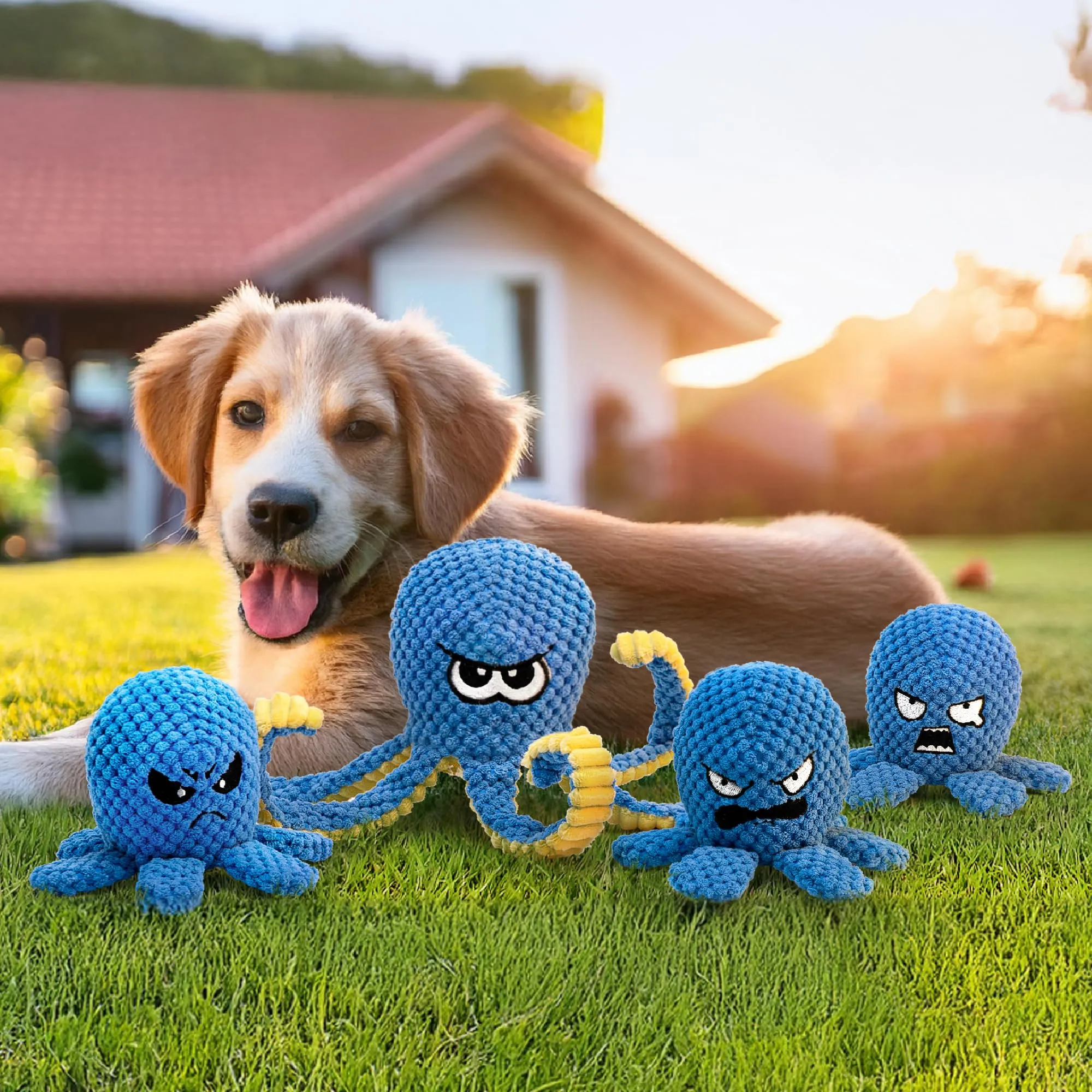 LEGEND SANDY Giocattoli Interattivi per Cani, Set da 4 Pezzi Puzzle Hide and Seek con Polpi in Peluche e Squeaker - immagine 8