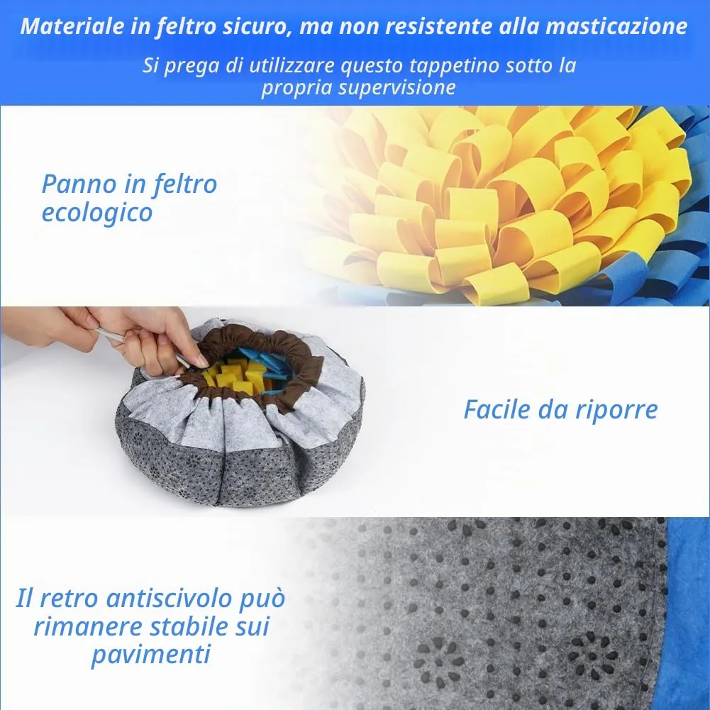 AYESY Tappeto Olfattivo per Cani, 48 cm, Antiscivolo con Coulisse per Allenamento Olfattivo e Slow Feeding - immagine 4