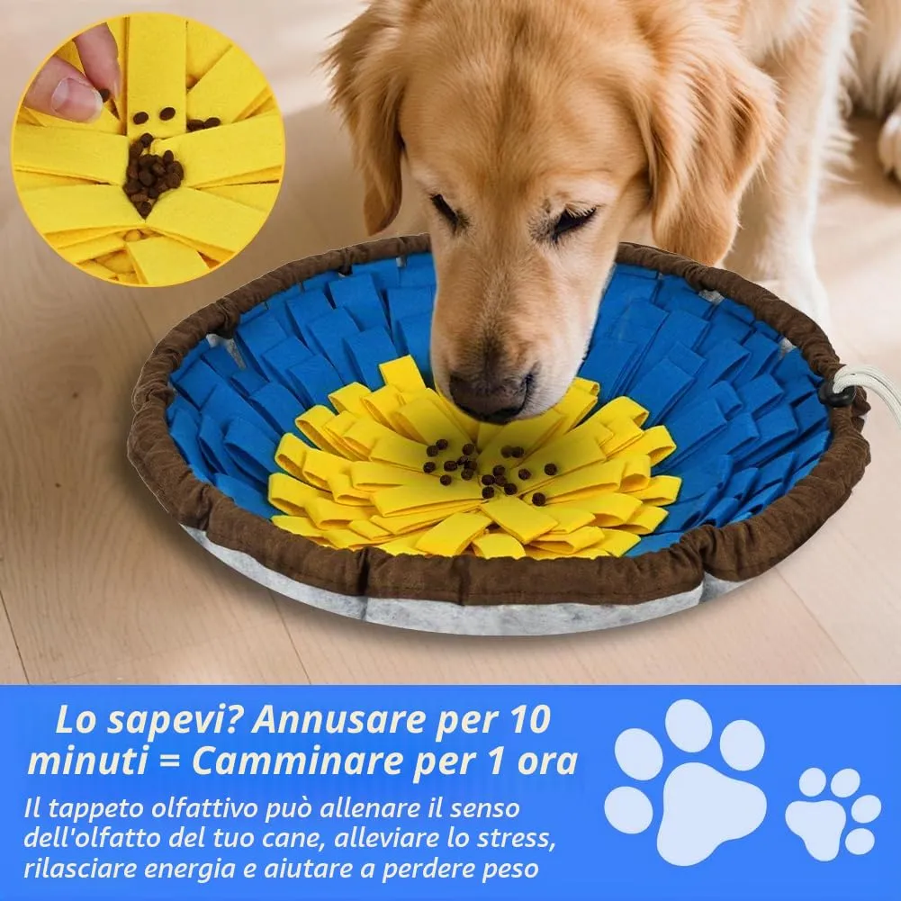 AYESY Tappeto Olfattivo per Cani, 48 cm, Antiscivolo con Coulisse per Allenamento Olfattivo e Slow Feeding - immagine 5