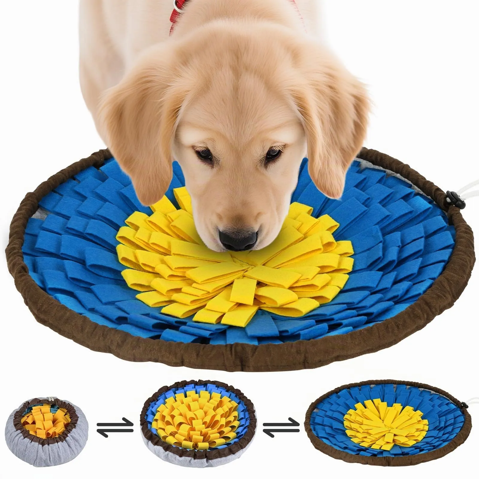 AYESY Tappeto Olfattivo per Cani, 48 cm, Antiscivolo con Coulisse per Allenamento Olfattivo e Slow Feeding - immagine 9