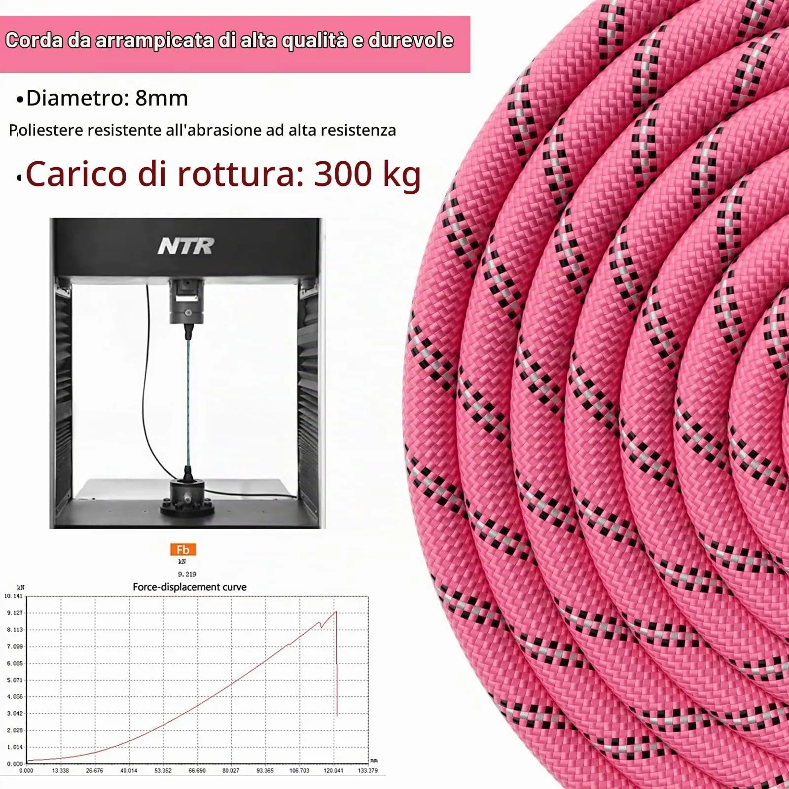 X XBEN Guinzaglio Addestramento per Cani in Nylon, 12M x 8mm, Rosa - immagine 5