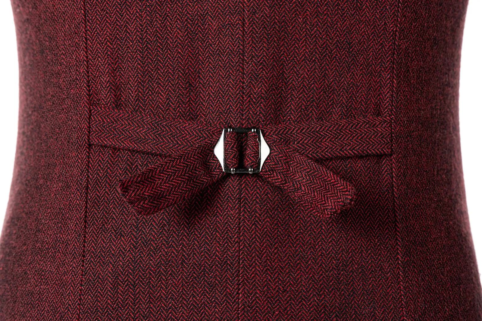 Solovedress Gilet da Uomo in Tweed a Righe, Doppiopetto, Borgogna, 3XL - immagine 4