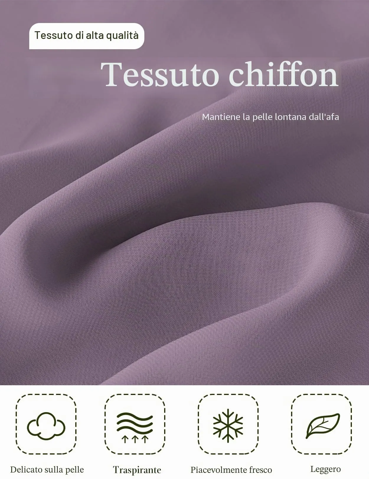 BEAUTELICATE Scialle Stola Donna in Chiffon Mauve Plus Size - immagine 5