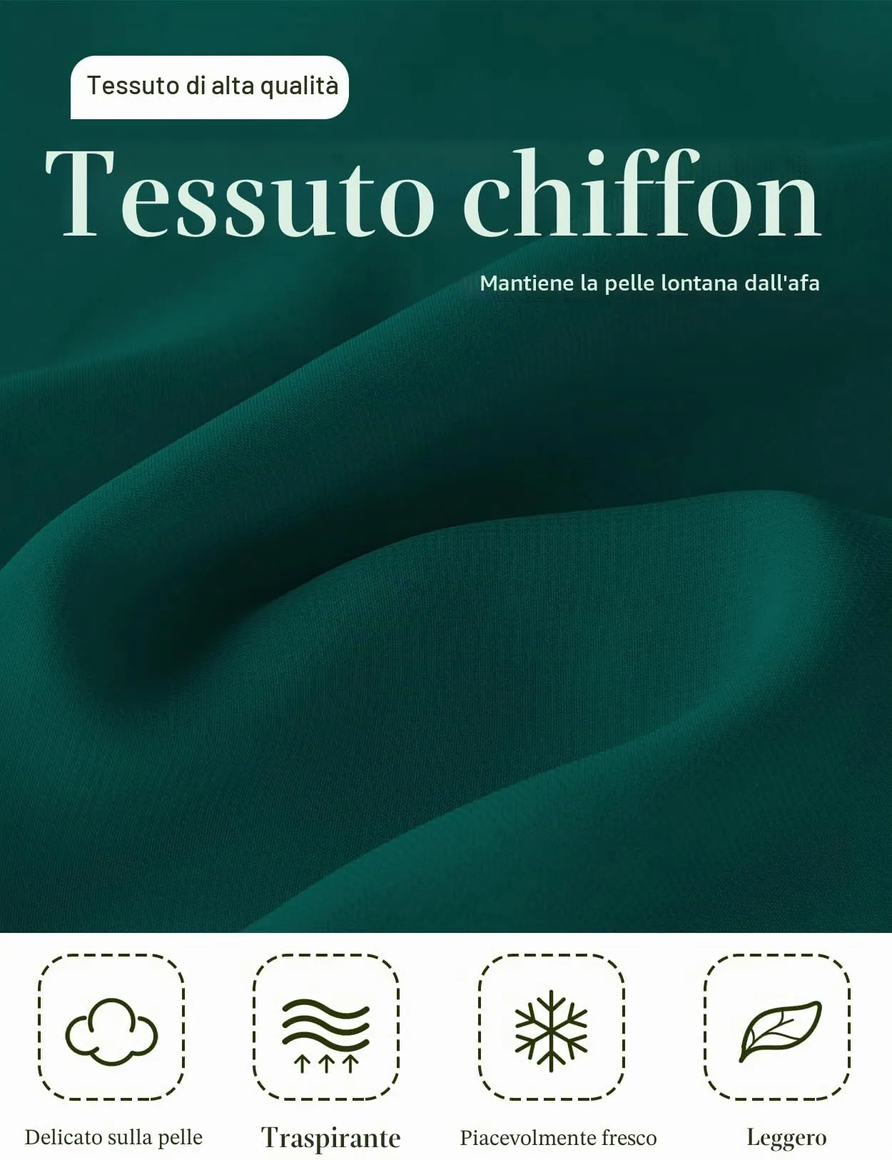 BEAUTELICATE Scialle Stola in Chiffon per Donna, Emerald Green - Plus Size, Taglia unica - immagine 4