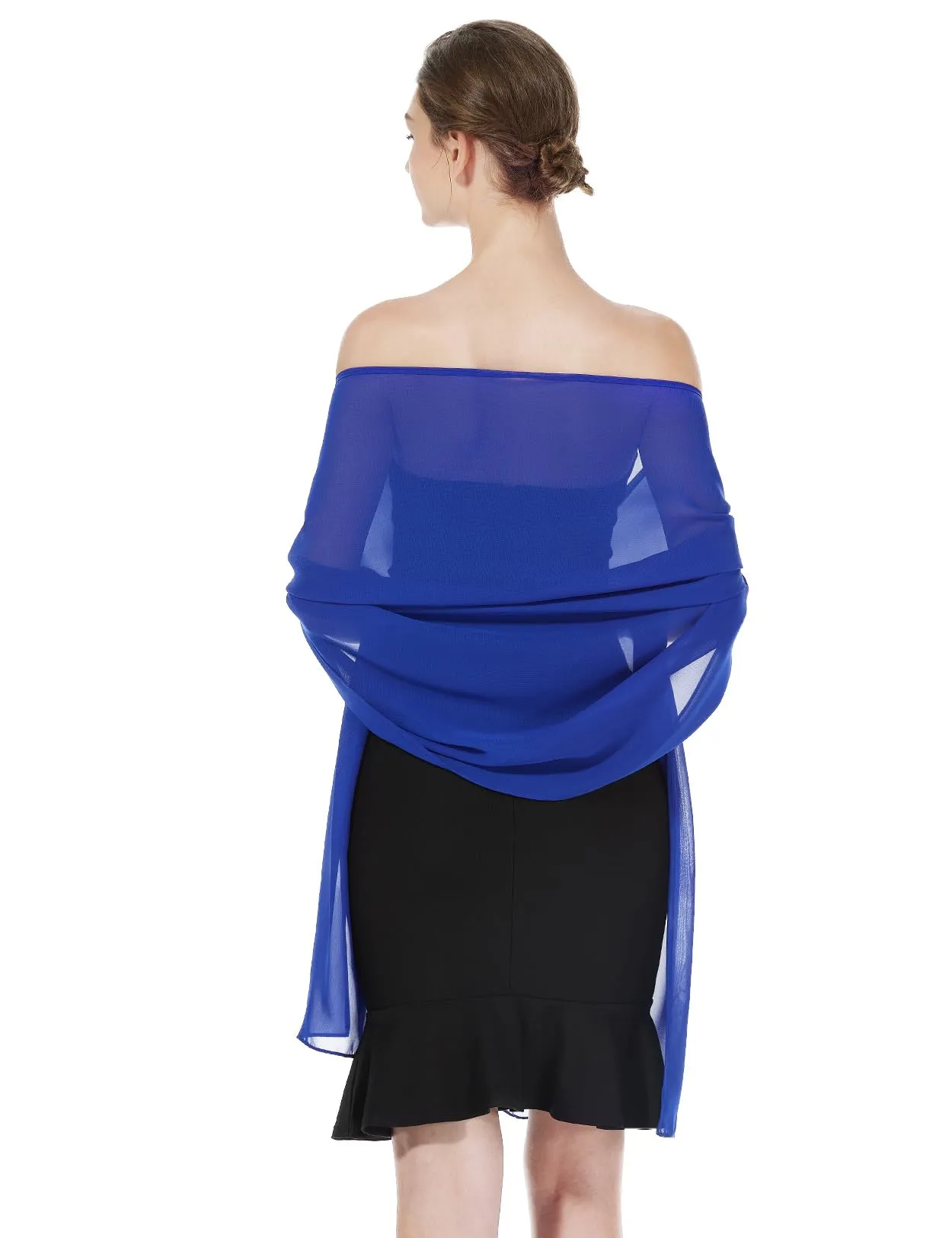 BEAUTELICATE Scialle Stola in Chiffon per Donna, Royal Blue - Plus Size - immagine 2
