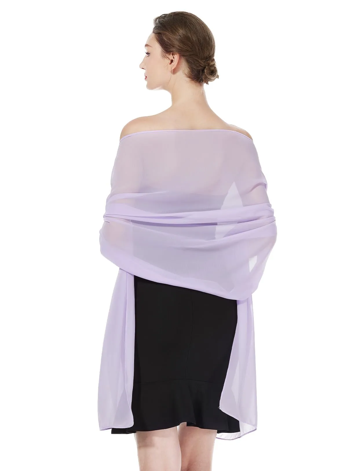 BEAUTELICATE Scialle Stola in Chiffon per Donna, Lilac - Plus Size, Taglia unica - immagine 2