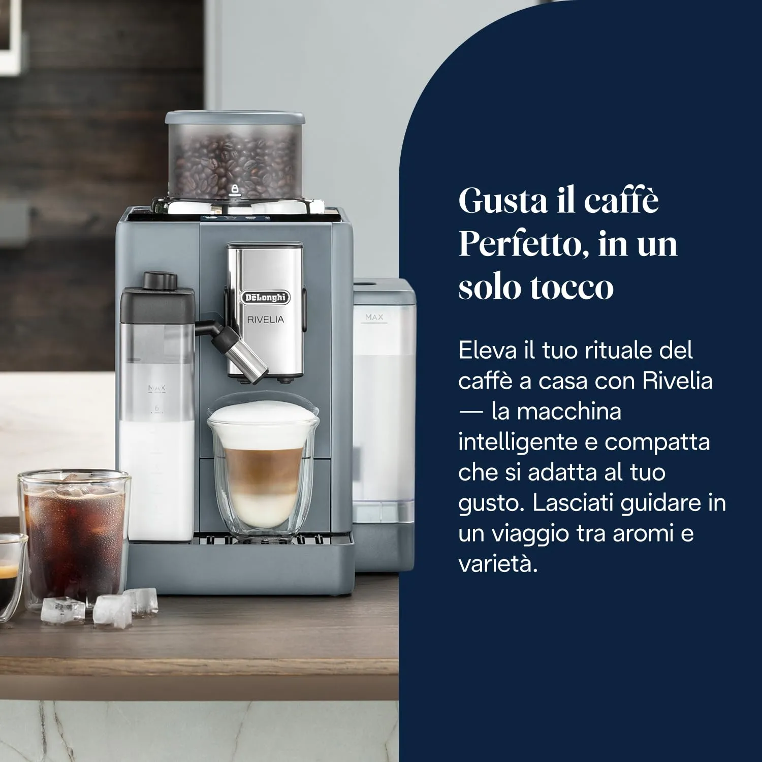 De'Longhi Rivelia Perfetto EXAM440.55.G Macchina da caffè Automatica, Grigio - immagine 9