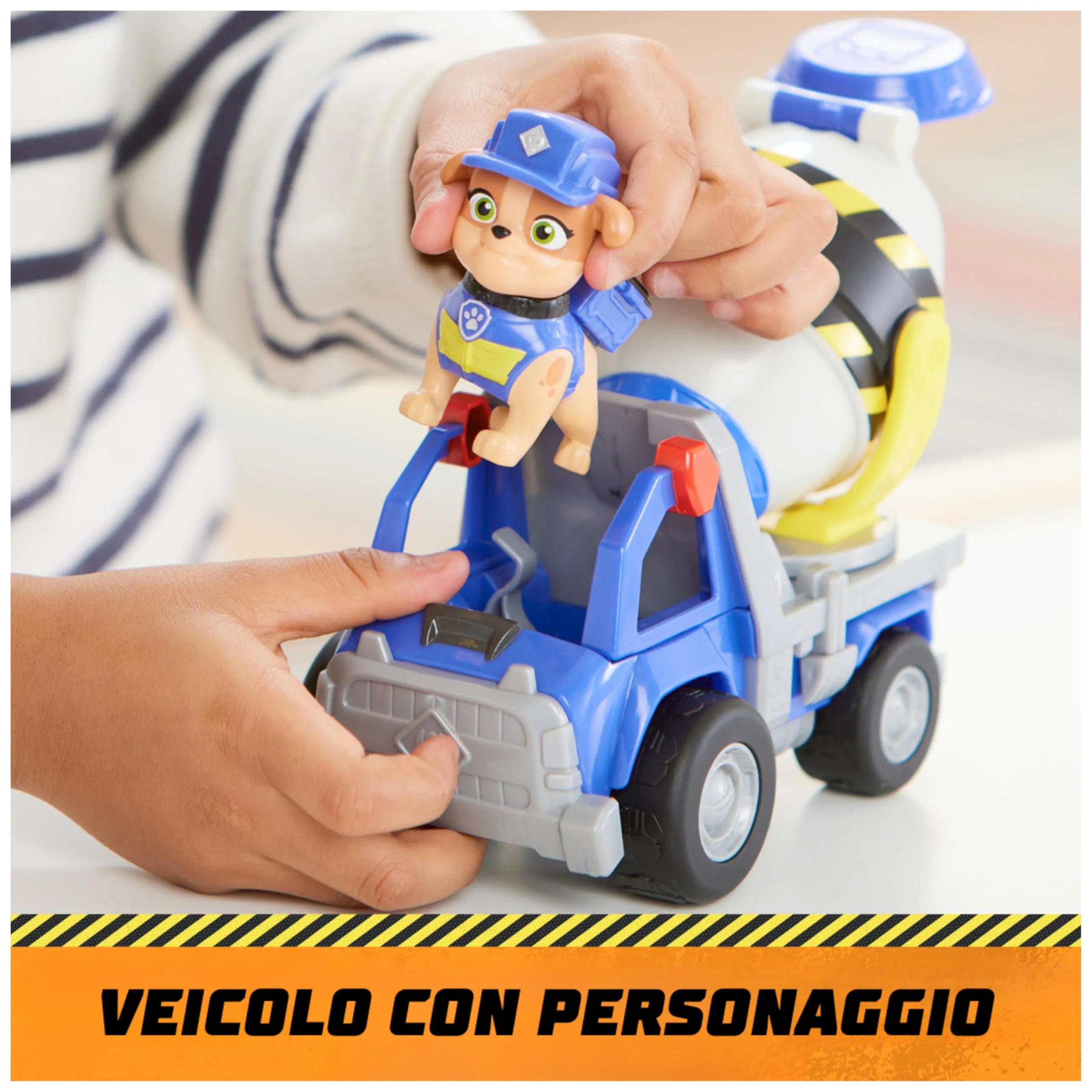 Rubble & Crew Veicolo da Lavoro di Mix Betoniera con Personaggio - immagine 3