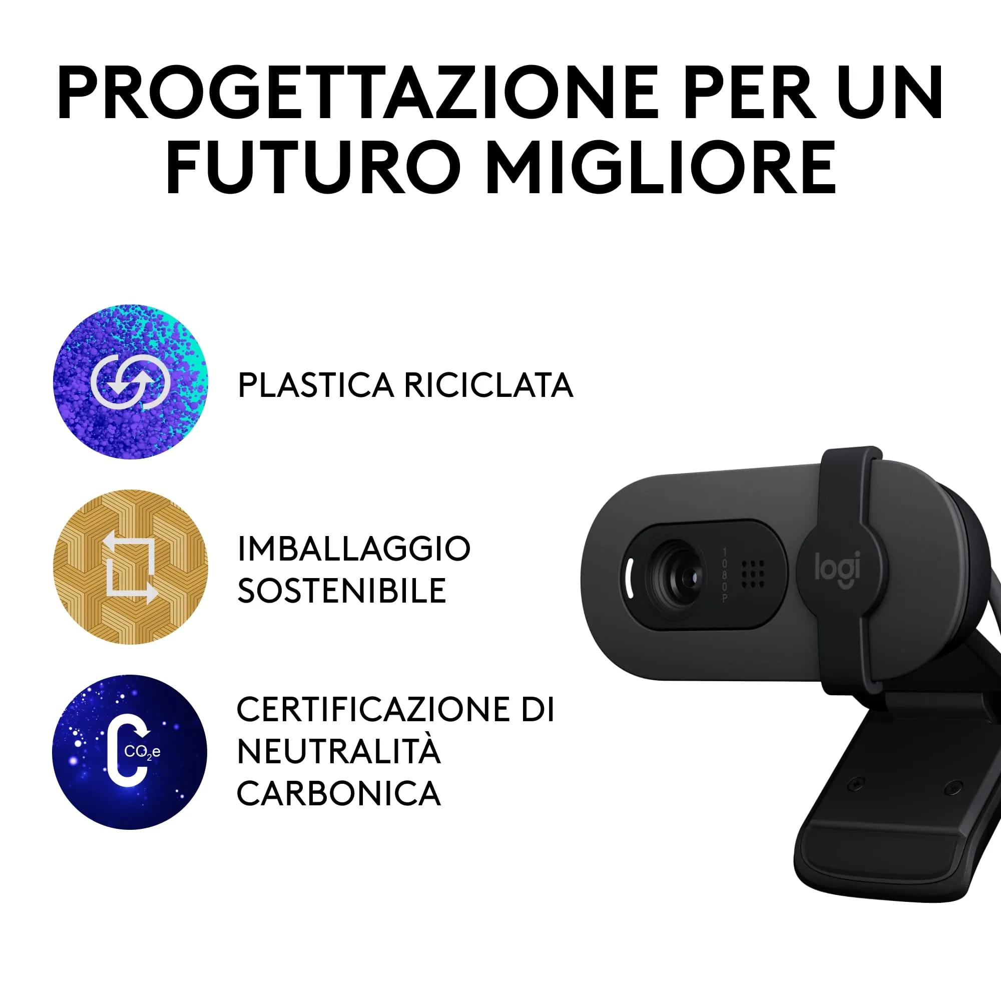 Logitech Brio 100 Full HD Webcam - Grafite - immagine 11