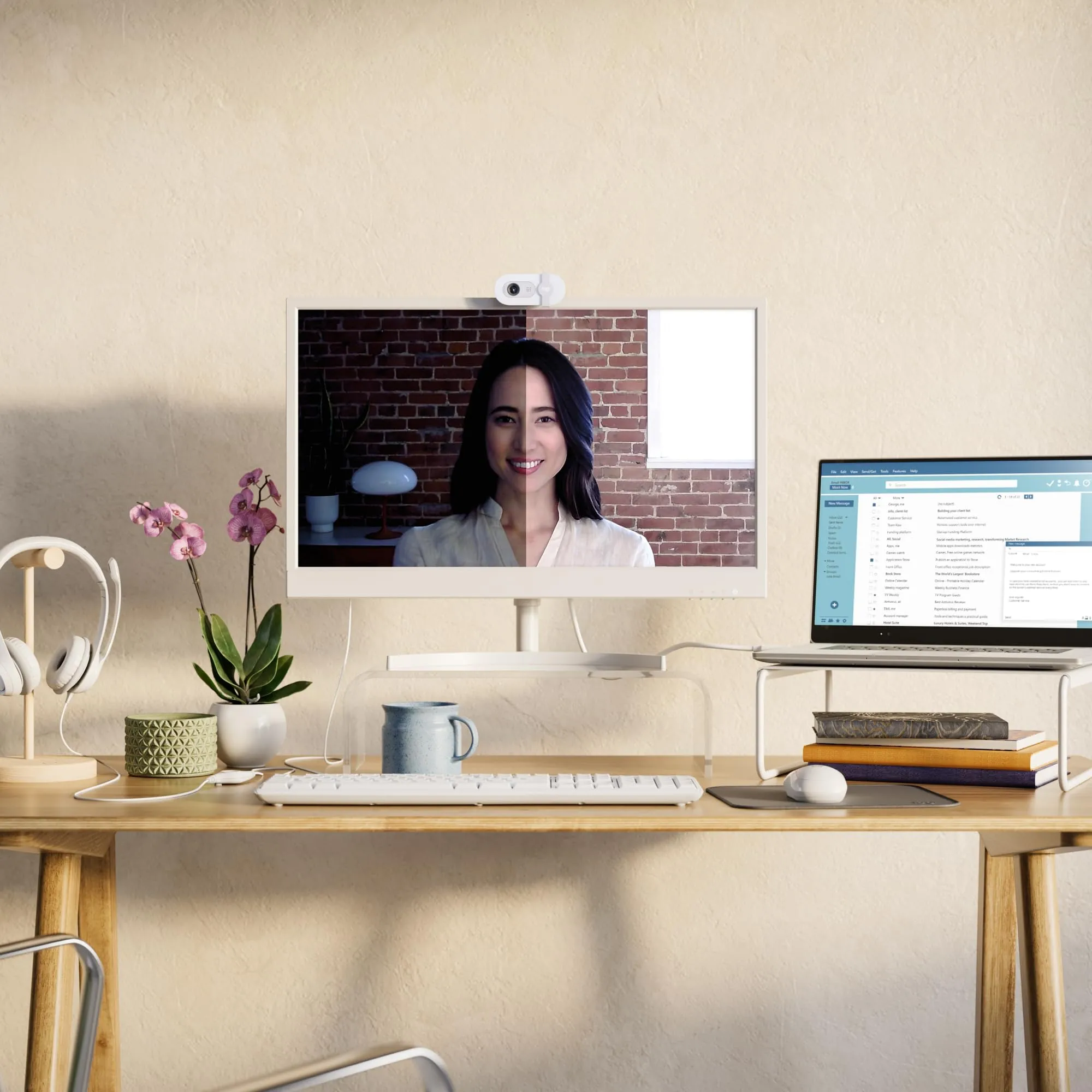 Logitech Brio 100 Full HD Webcam - Bianco - immagine 6