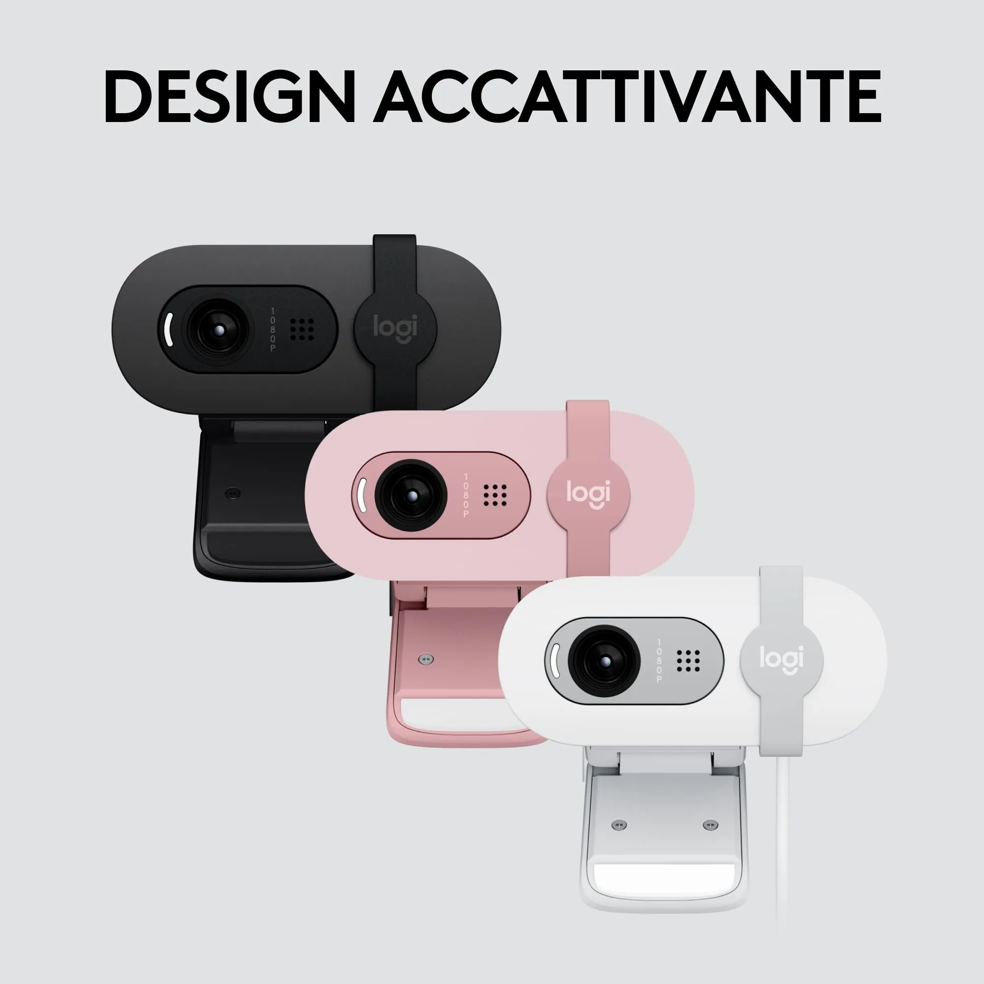 Logitech Brio 100 Full HD Webcam - Bianco - immagine 10