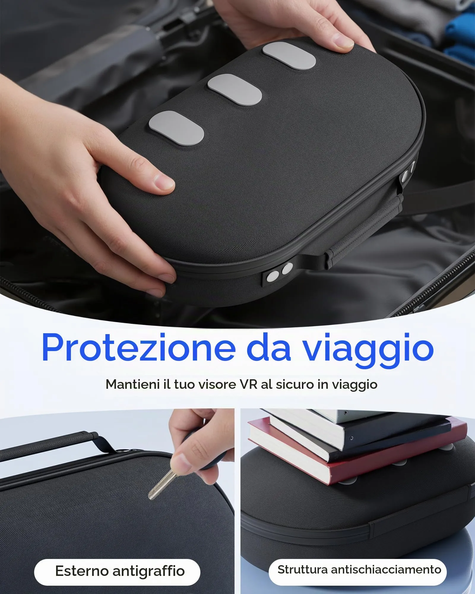 Aubika Custodia Rigida per Meta Quest 3 & Oculus Quest 3S, Nero - immagine 5