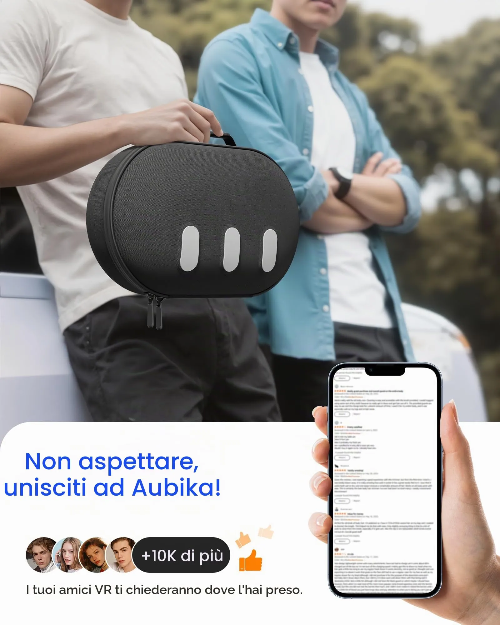 Aubika Custodia Rigida per Meta Quest 3 & Oculus Quest 3S, Nero - immagine 8