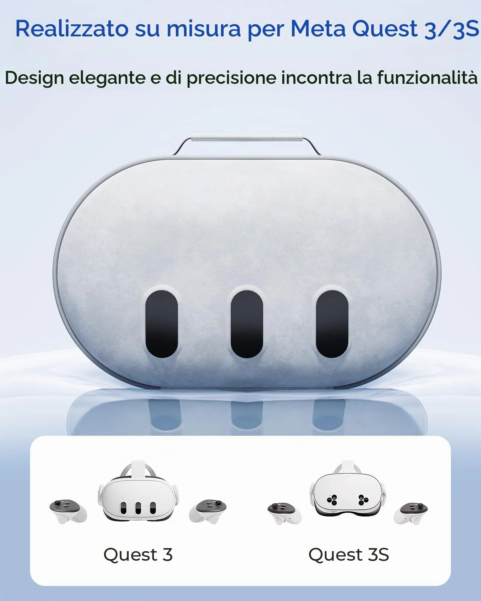 Aubika Custodia Rigida per Meta Quest 3 & Oculus Quest 3S, Grigio - immagine 2