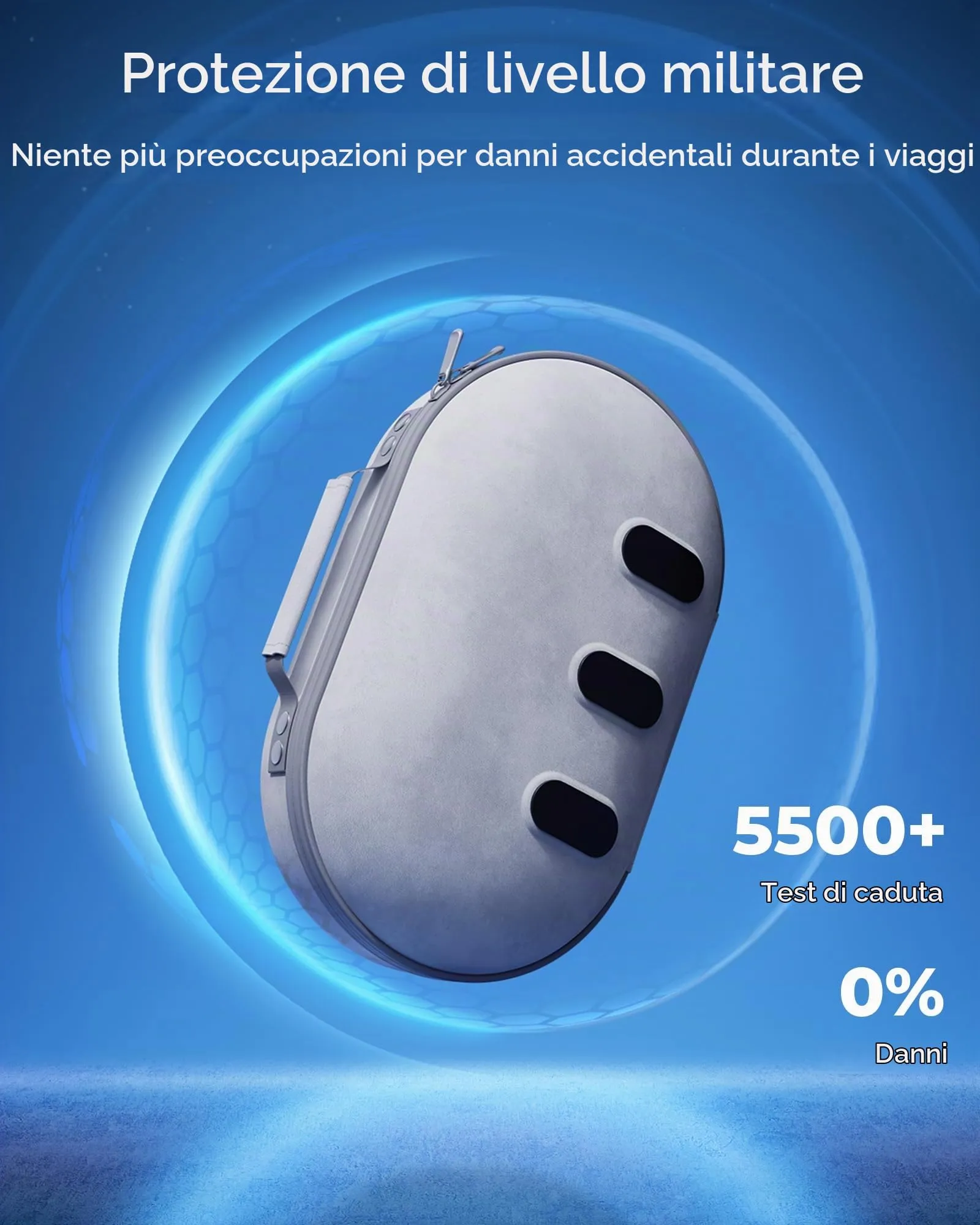 Aubika Custodia Rigida per Meta Quest 3 & Oculus Quest 3S, Grigio - immagine 3