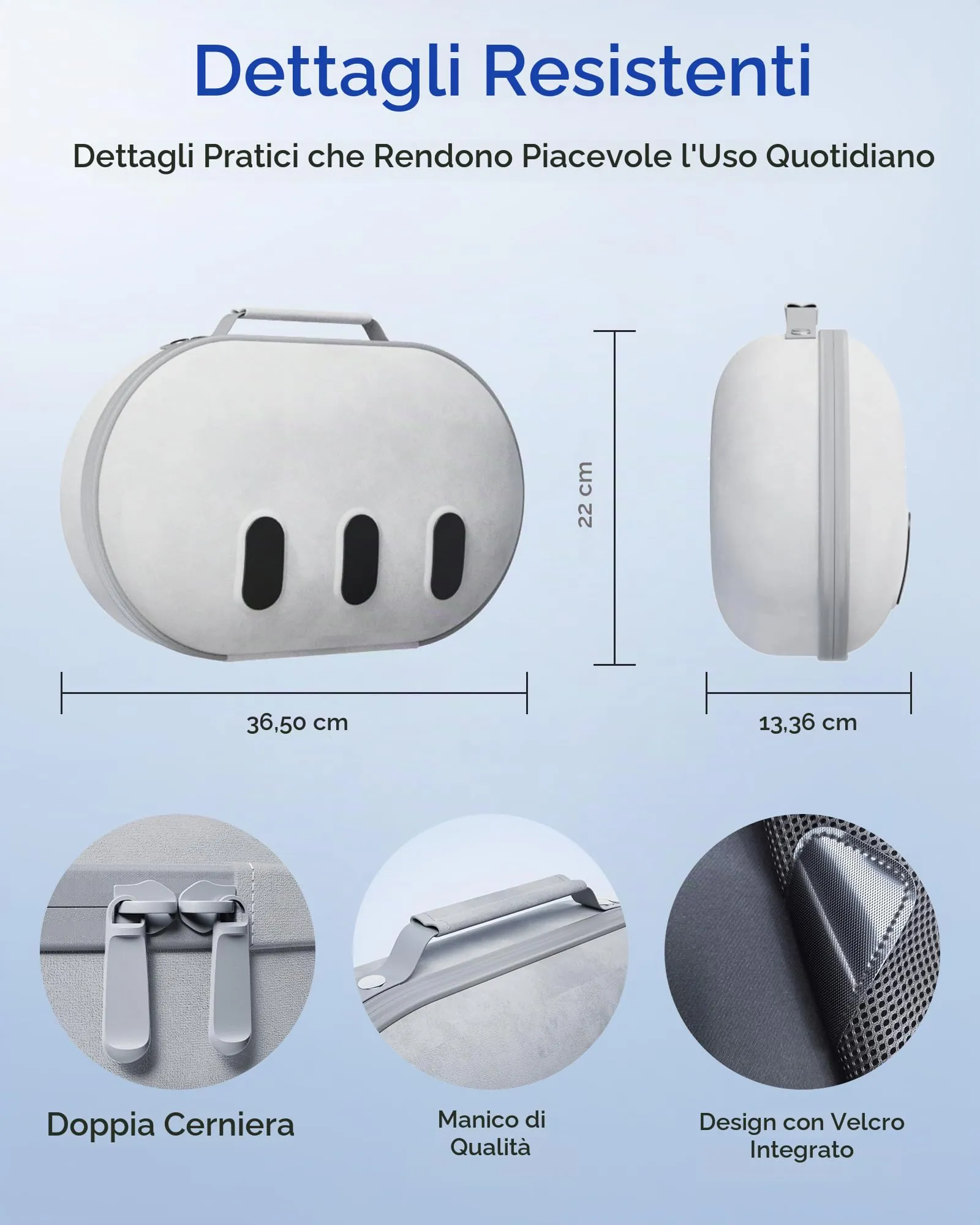 Aubika Custodia Rigida per Meta Quest 3 & Oculus Quest 3S, Grigio - immagine 6
