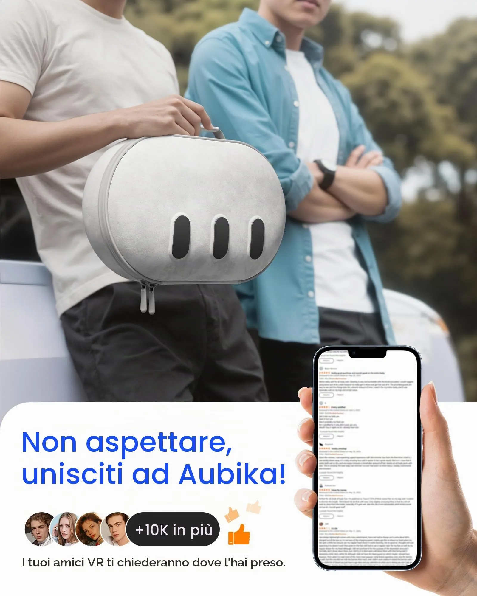 Aubika Custodia Rigida per Meta Quest 3 & Oculus Quest 3S, Grigio - immagine 8