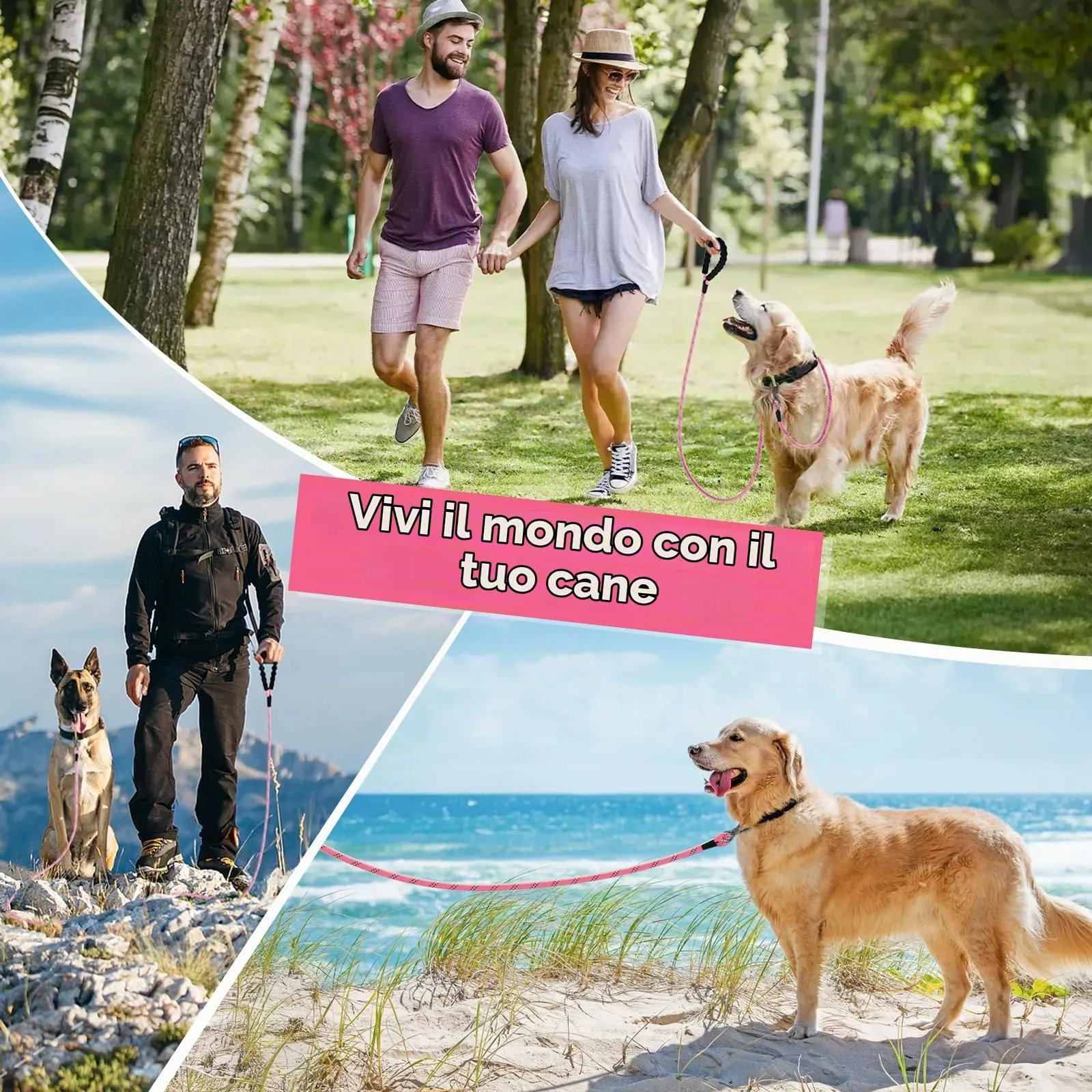 X XBEN Guinzaglio Addestramento per Cani, Corda di Nylon 8M x 8mm con Gancio di Sicurezza e Maniglia Imbottita - immagine 7