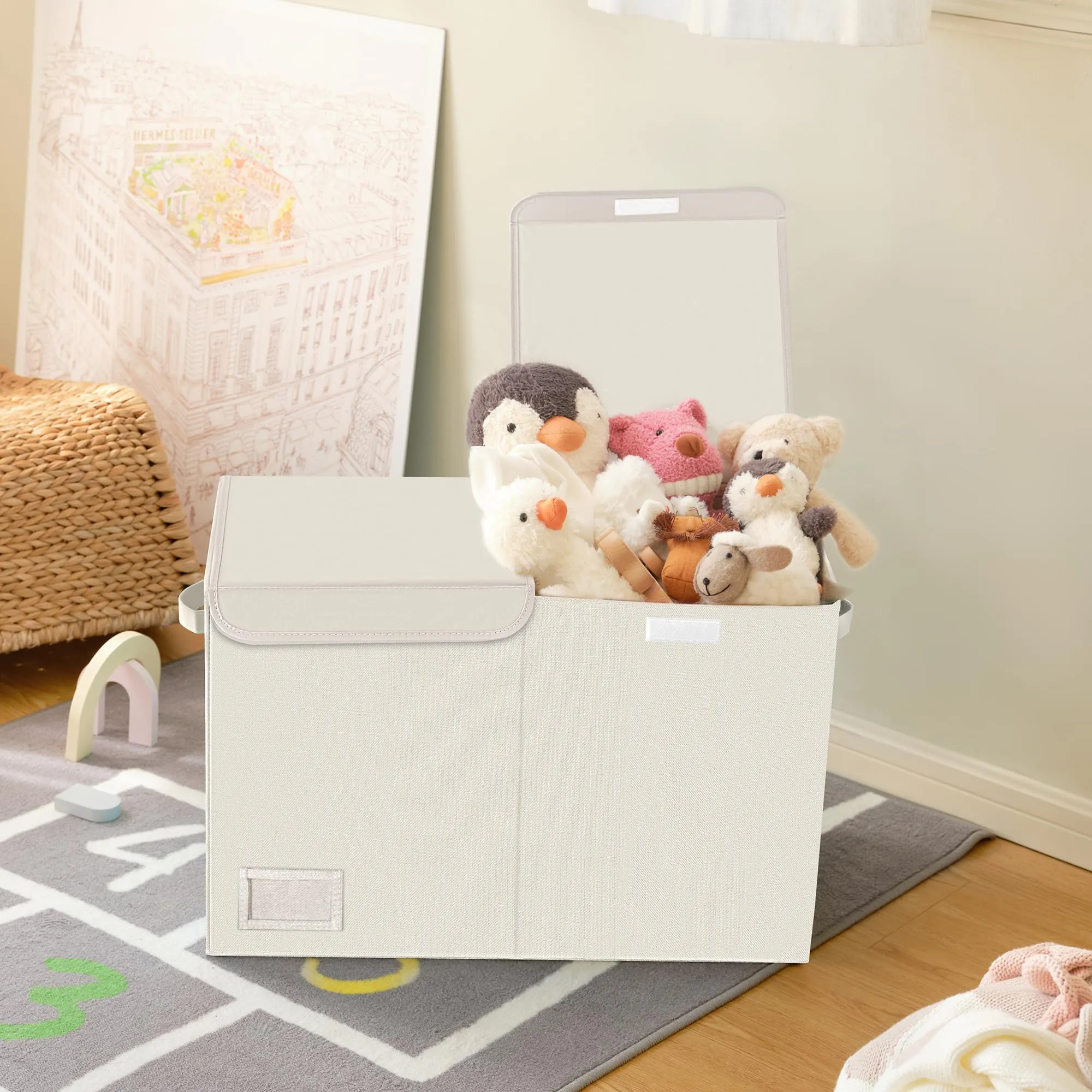 GRANNY SAYS Scatola Porta Giochi Bambini con Coperchio, XL, Marrone Chiaro - immagine 3